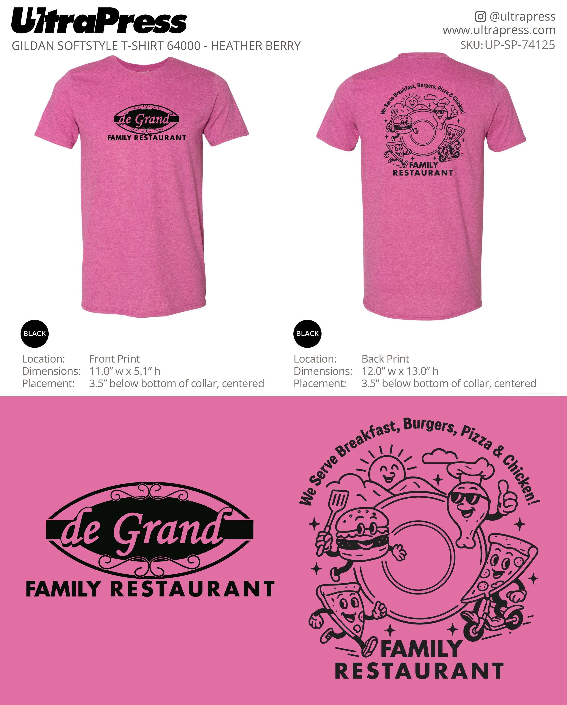 UP-SP-74125 De Grand Family Restaurant - Kelley DeGrand 100 Min Qty (Bulk)