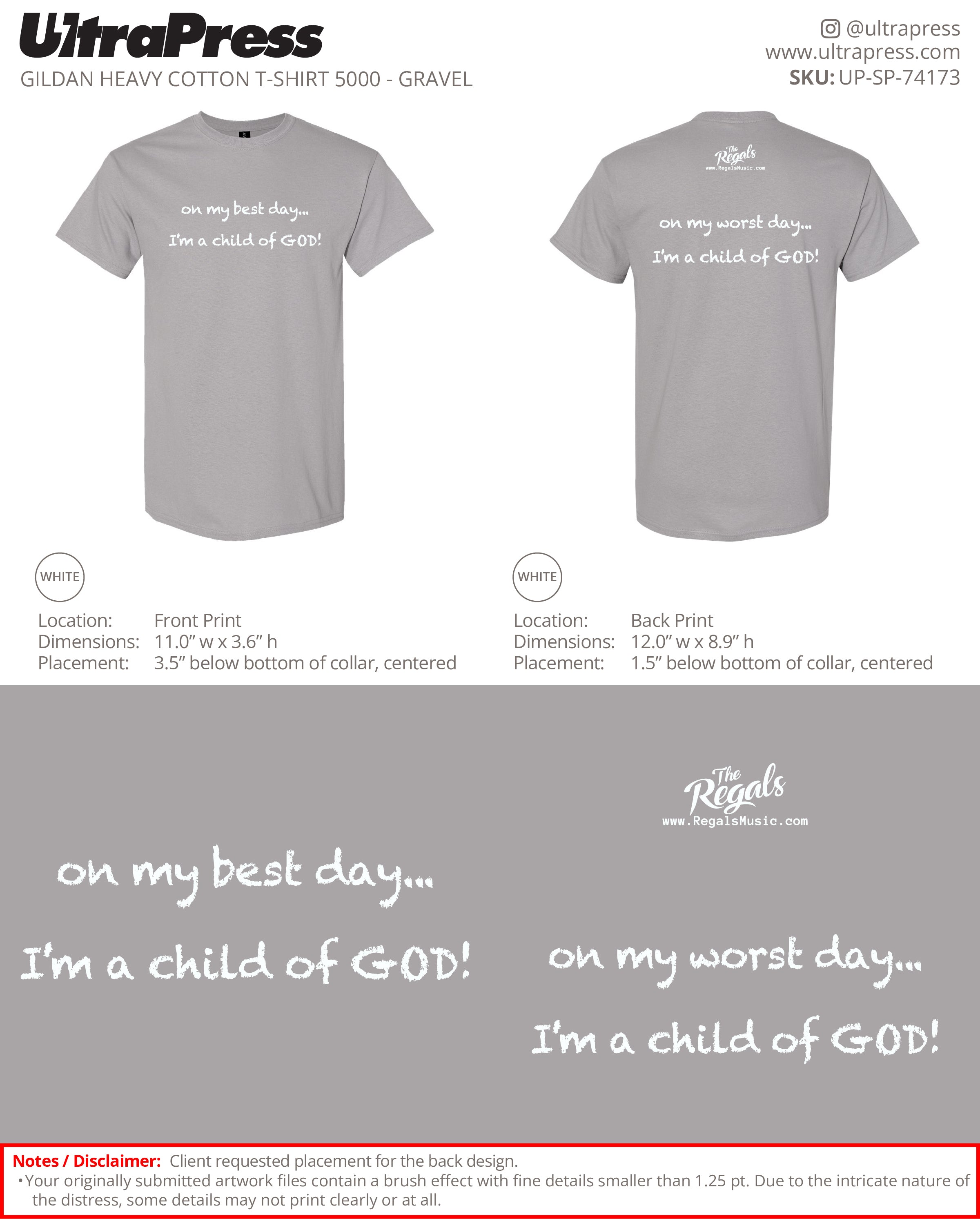 UP-SP-74173 The Regals - Gary Hautamaki 100 Min Qty (Bulk)