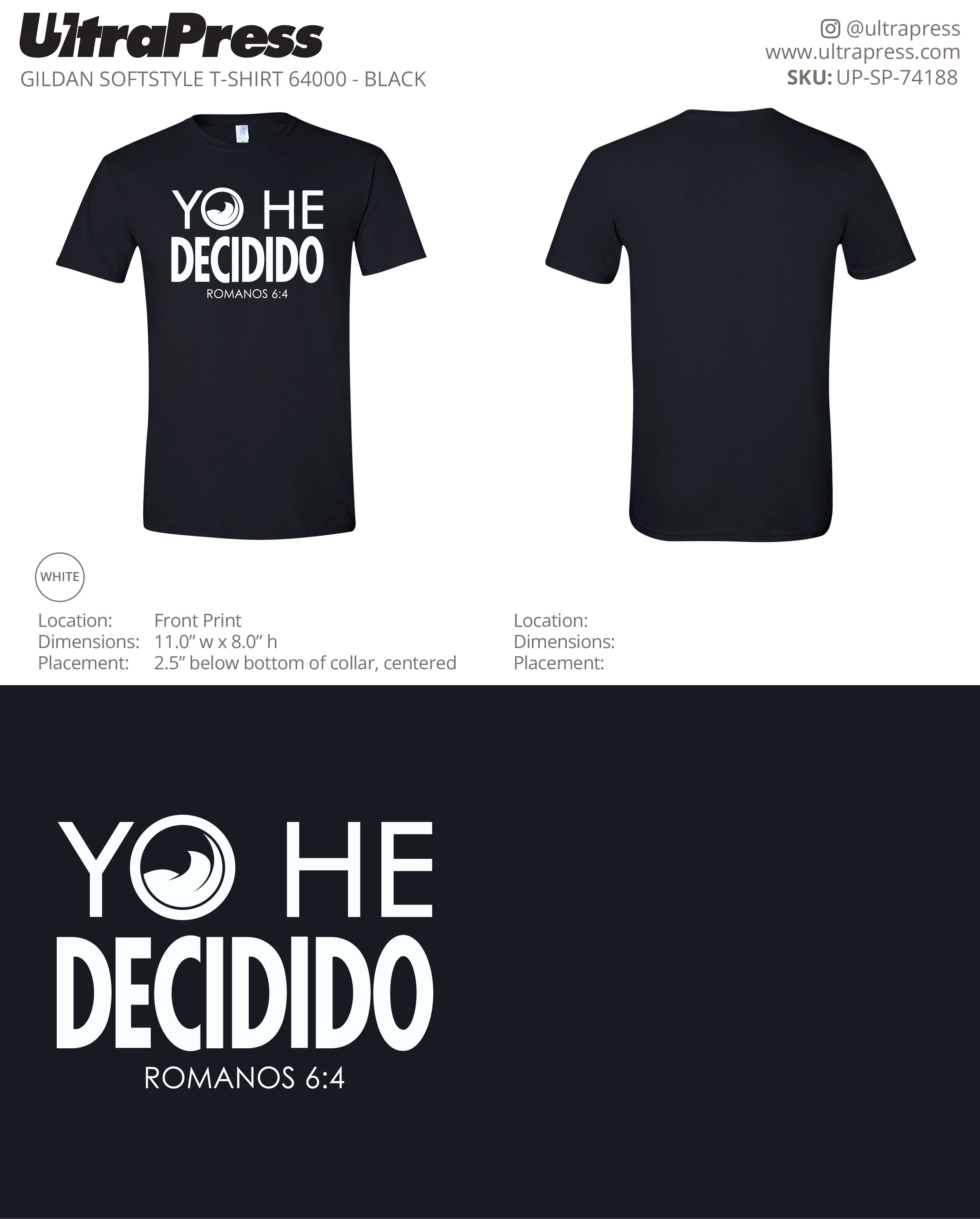 UP-SP-74188 Baptism T-Shirts - Michelle Cruz 50 Min Qty (Bulk)