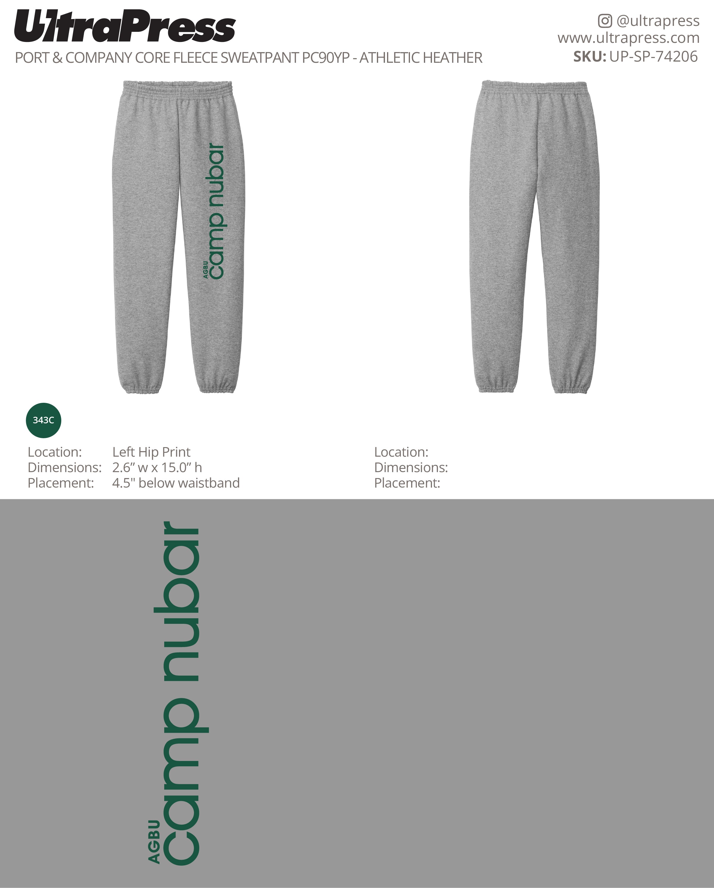 UP-SP-74206 Camp Nubar 2025 Sweatpants - Alexis Krolian 72 Min Qty (Bulk)