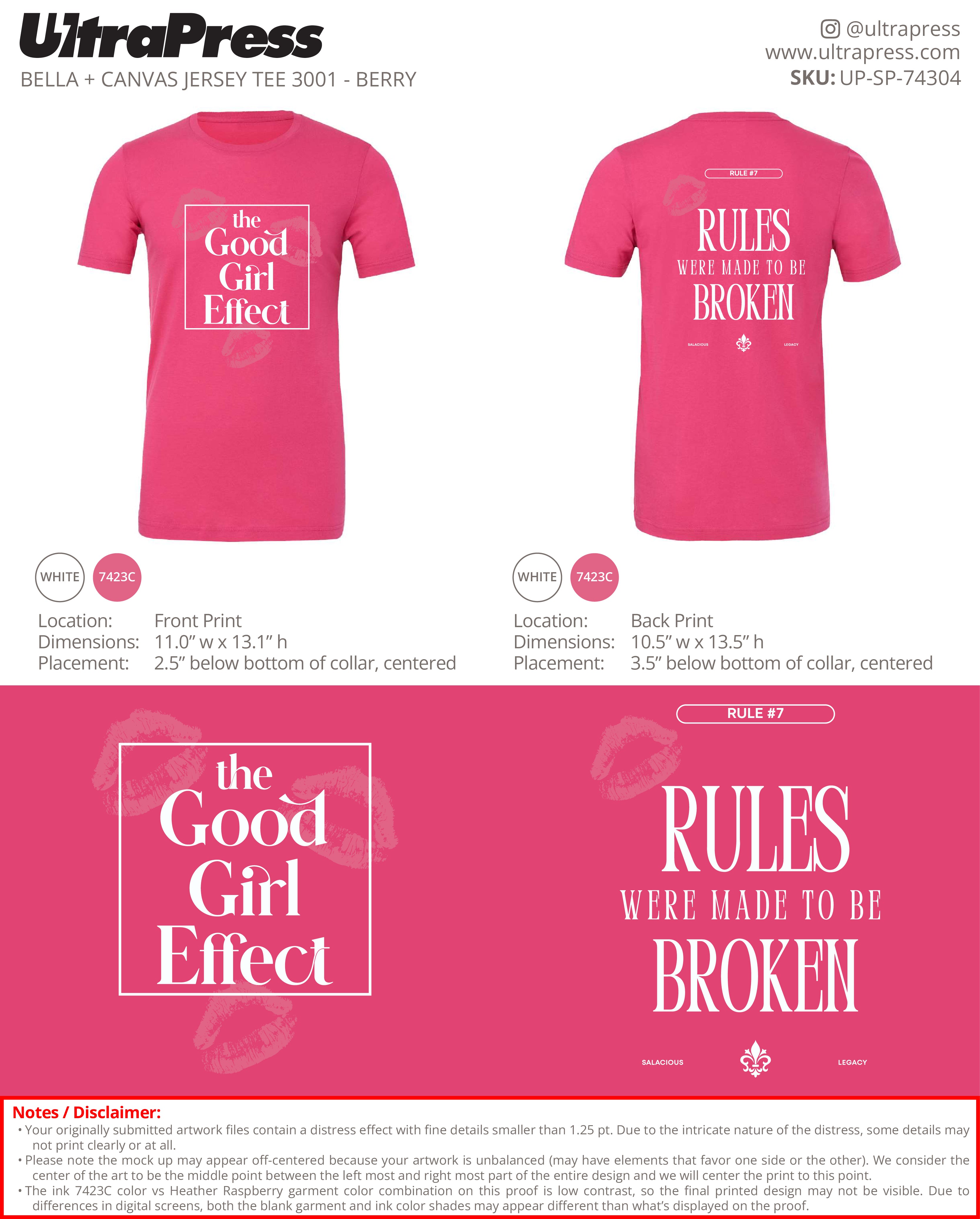 UP-SP-74304 The Good Girl Effect - Misty Frey 100 Min Qty (Bulk)