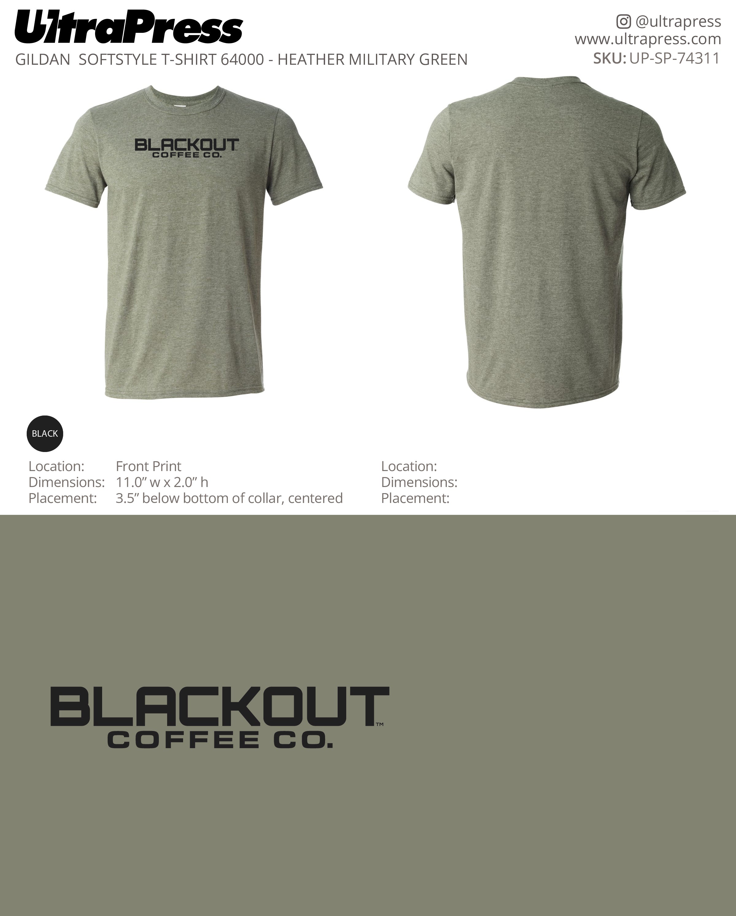 UP-SP-74311 Blackout Coffee Co. Text Plain Logo - John Santos 100 Min Qty (Bulk)