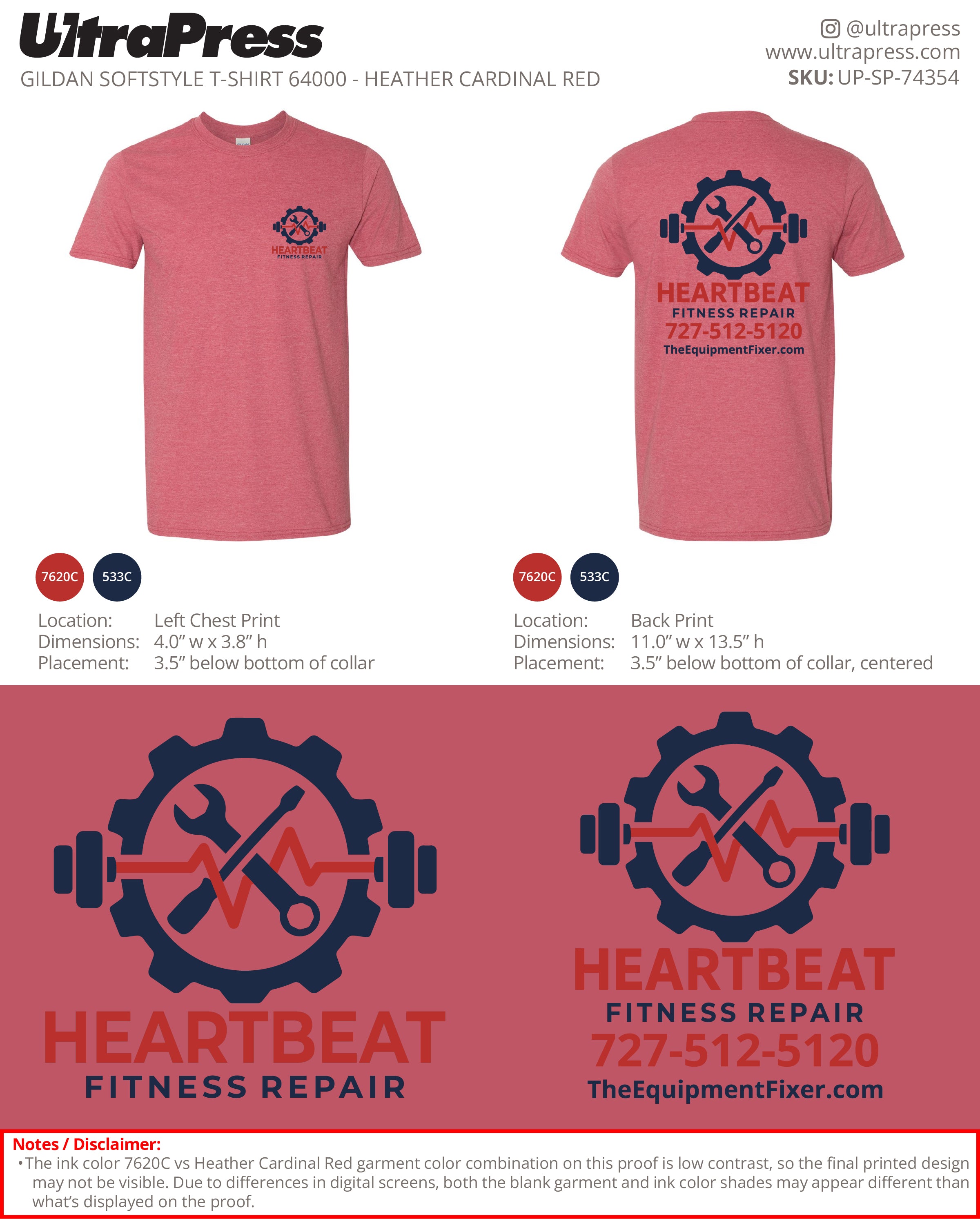 UP-SP-74354 Heartbeat Fitness Repair - Toren Tommasi 100 Min Qty (Bulk)