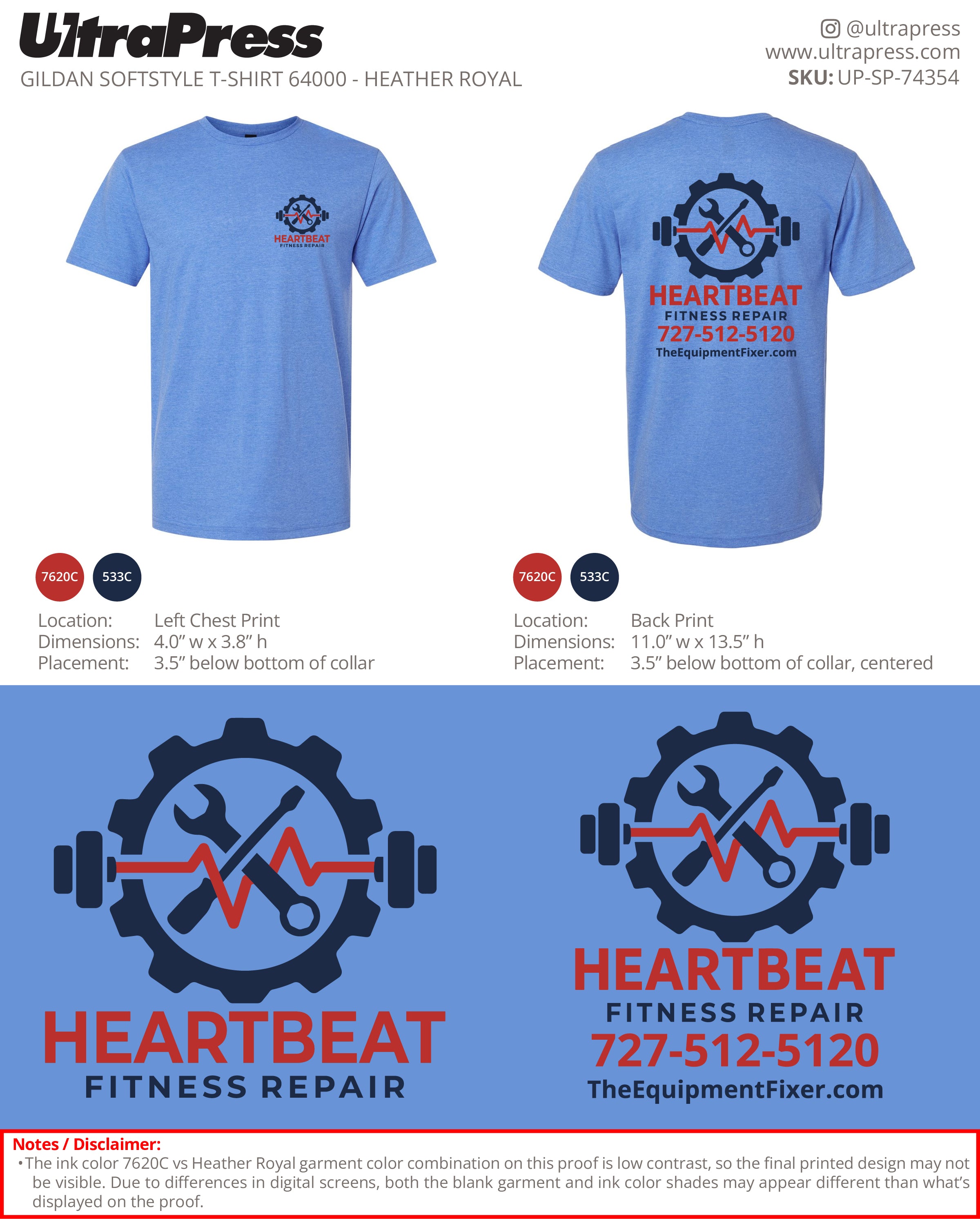 UP-SP-74354 Heartbeat Fitness Repair - Toren Tommasi 100 Min Qty (Bulk)