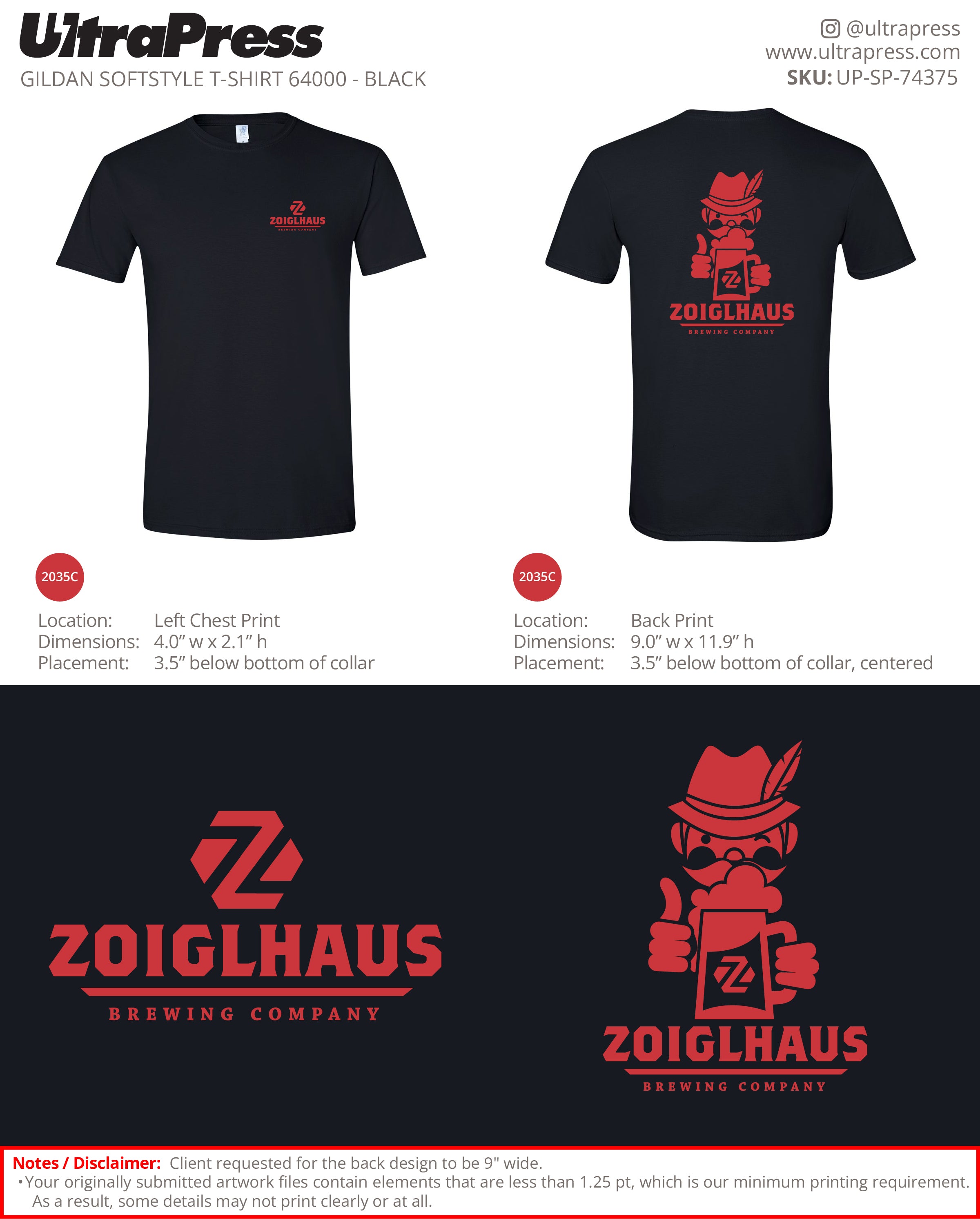 UP-SP-74375 Zoiglhaus Brewing Company - Alan Taylor 100 Min Qty (Bulk)
