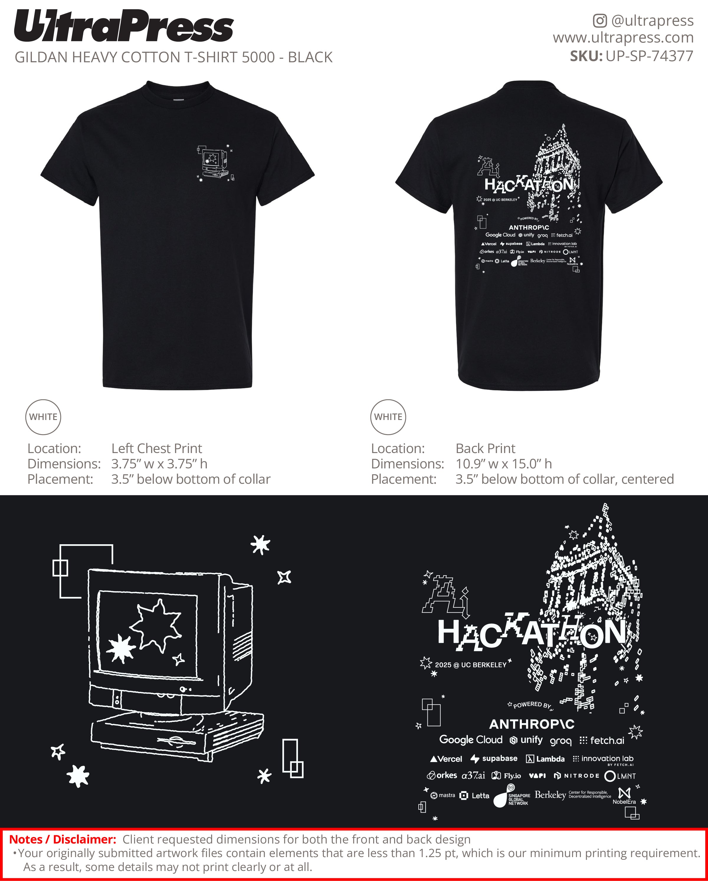 UP-SP-74377 Ai Hackaton 2025 @ UC Berkeley - Flora Wang 1500 Min Qty (Bulk)