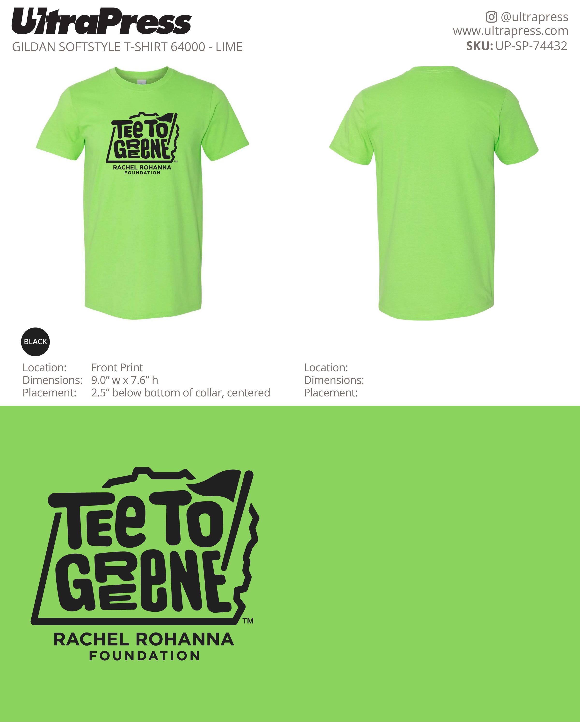 UP-SP-74432 Tee To Greene - Trista Morris 100 Min Qty (Bulk)