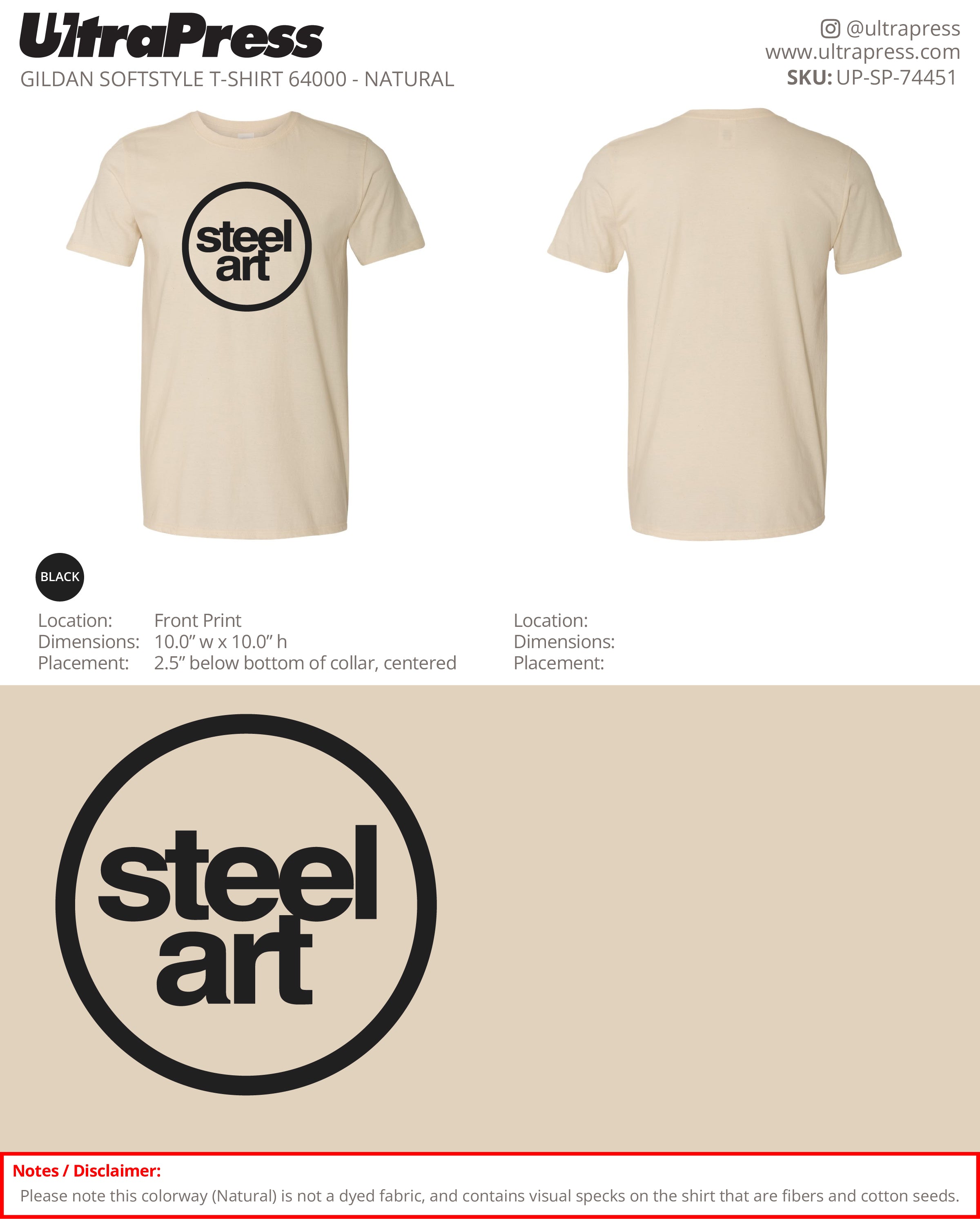 UP-SP-74451 Steel Art - Black Print - Ashley Borell 100 Min Qty (Bulk)