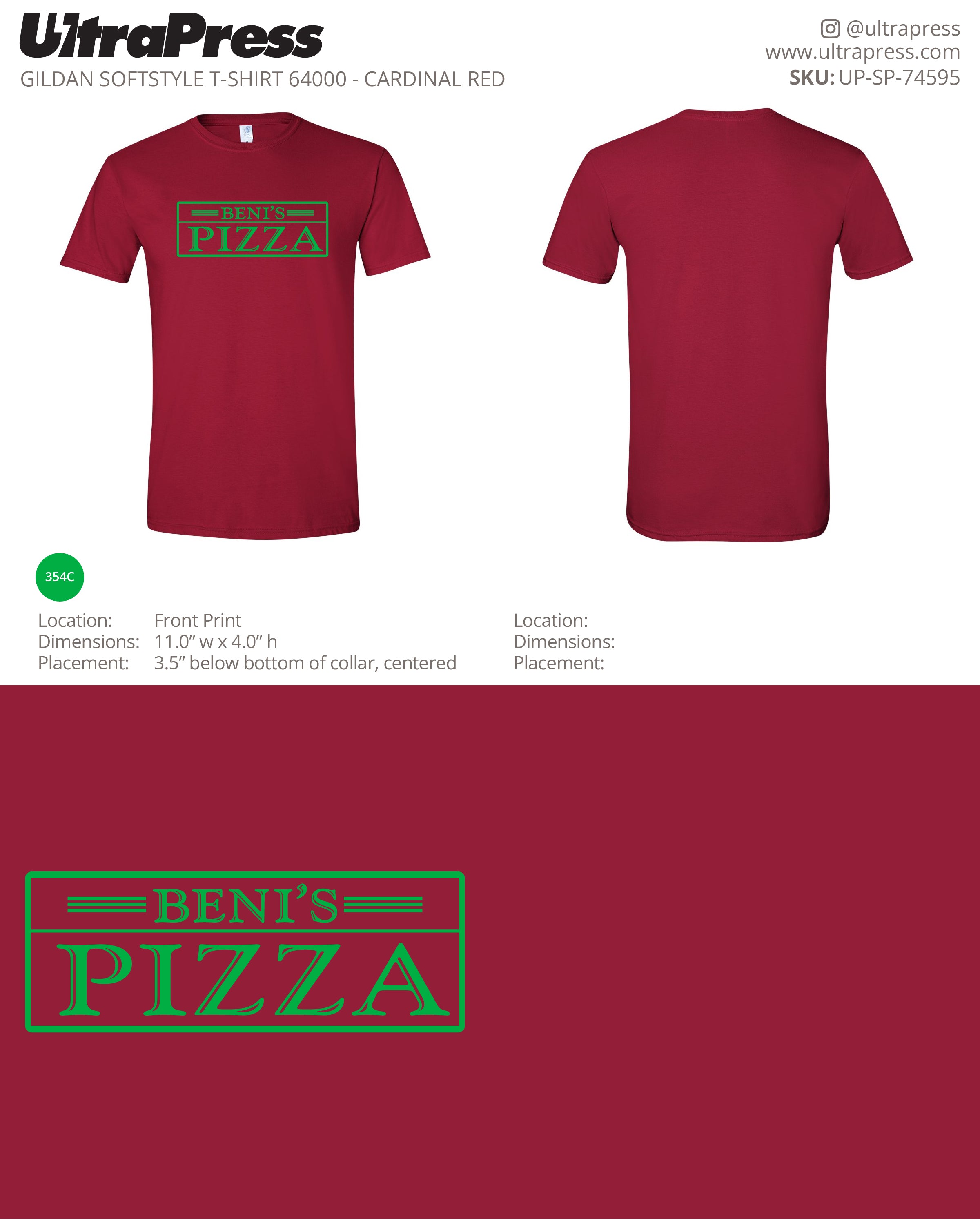 UP-SP-74595 Beni's Pizza - Arben Jonuzi 100 Min Qty (Bulk)