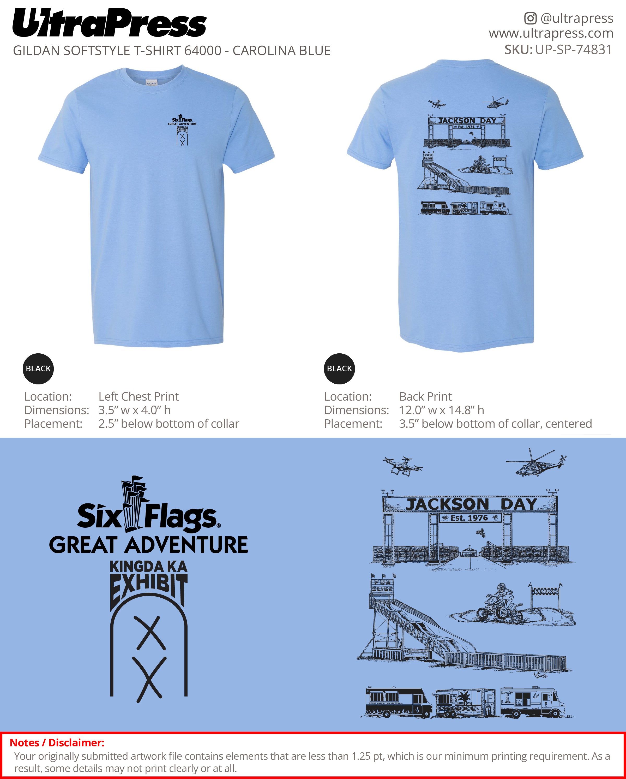 UP-SP-74831 Kingda Ka Exhibit - Ray Cattonar 100 Min Qty (Bulk)