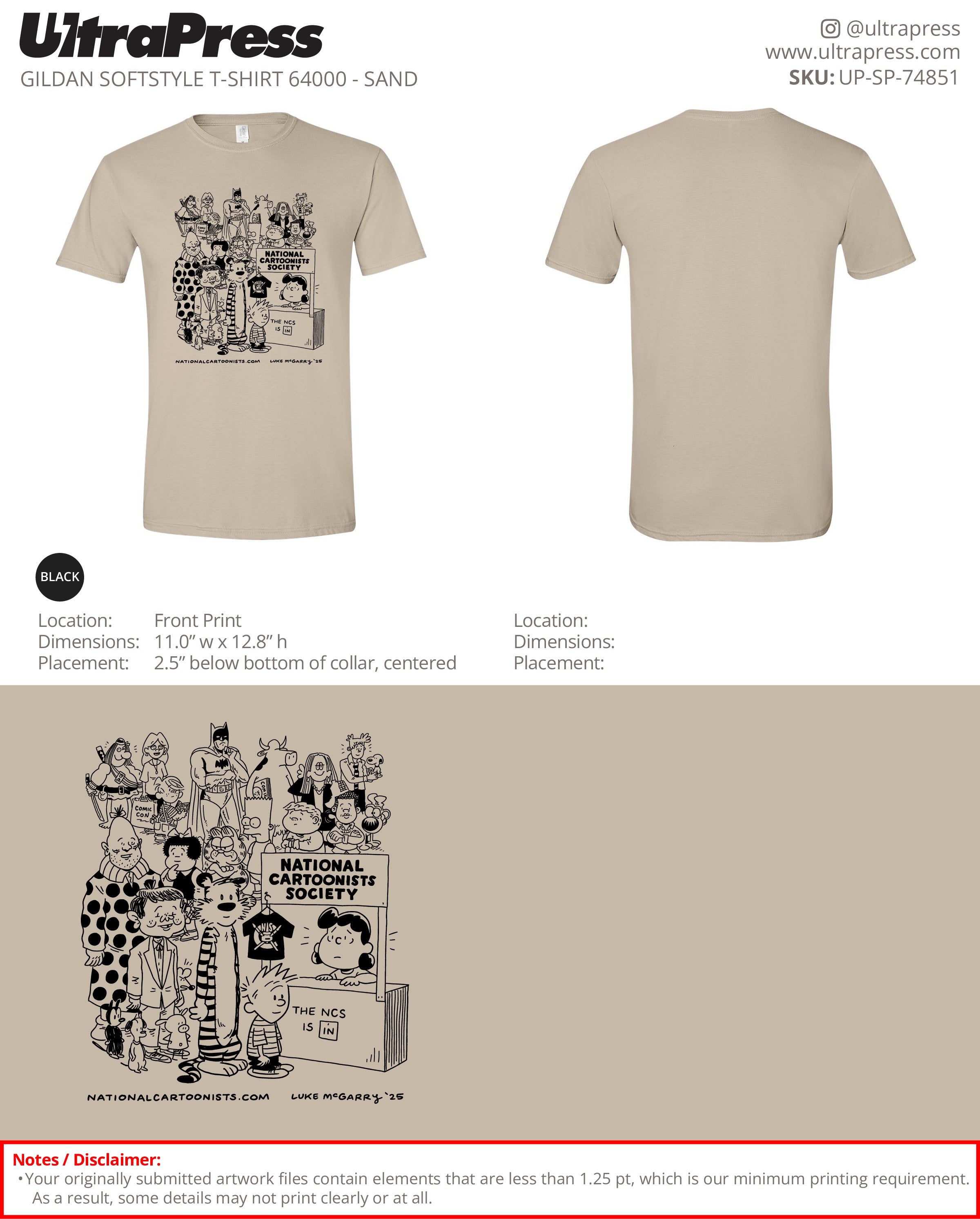 UP-SP-74851 National Cartoonists Society '25 - Steve McGarry 100 Min Qty (Bulk - FOLD/BAG/SS)