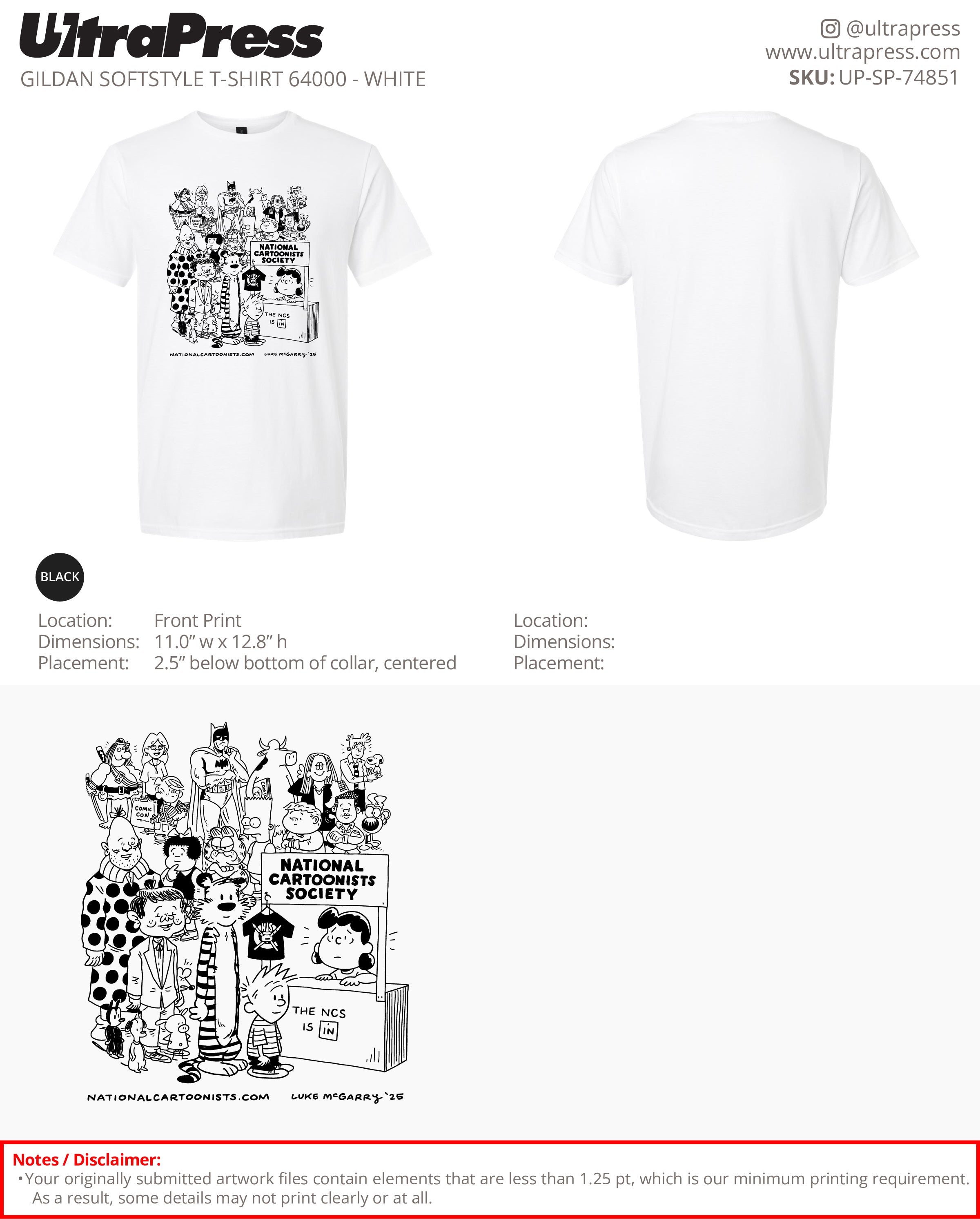 UP-SP-74851 National Cartoonists Society '25 - Steve McGarry 100 Min Qty (Bulk - FOLD/BAG/SS)