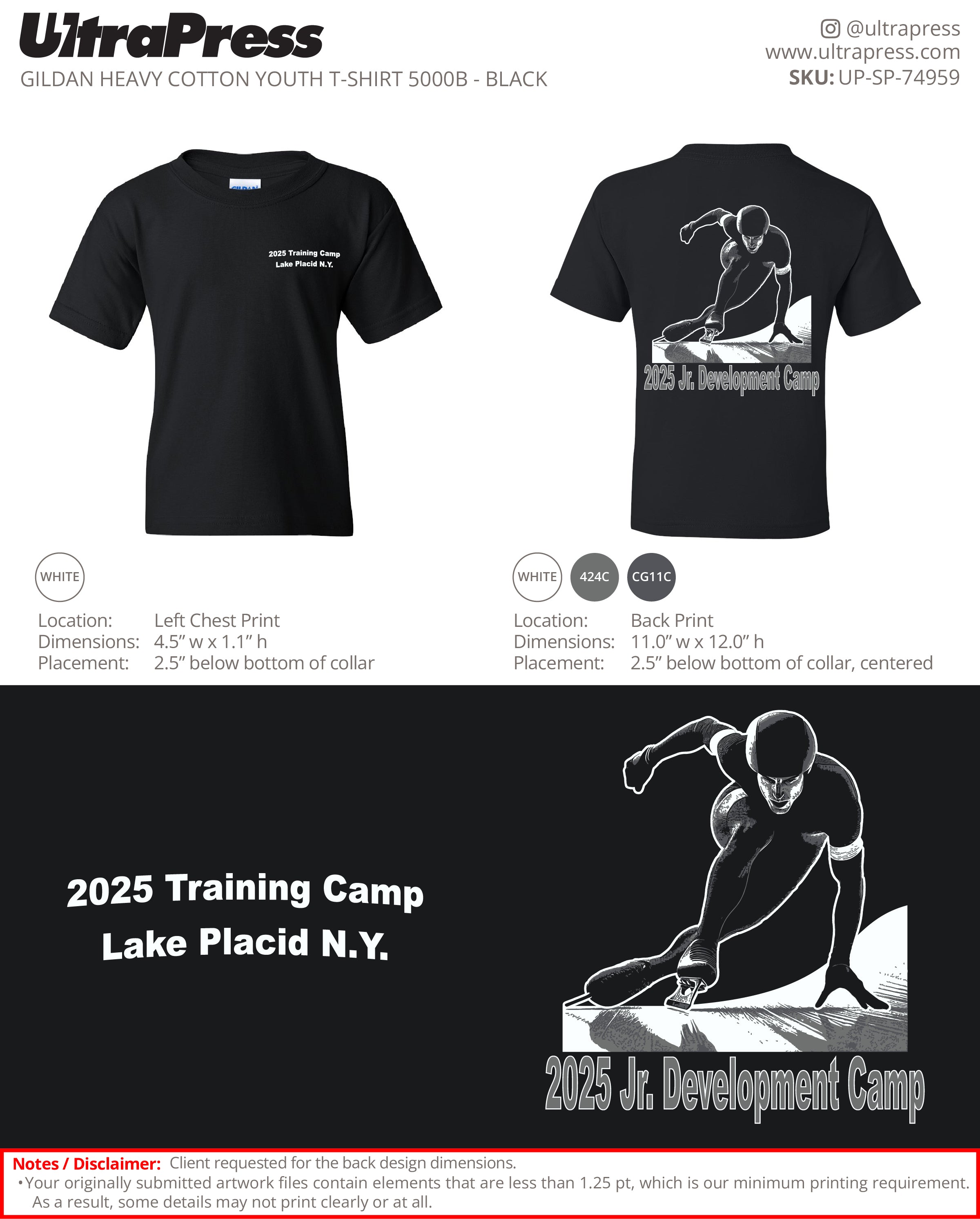 UP-SP-74959 2025 Training Camp Lake Placid N.Y. - Tom Miller 100 Min Qty (Bulk)