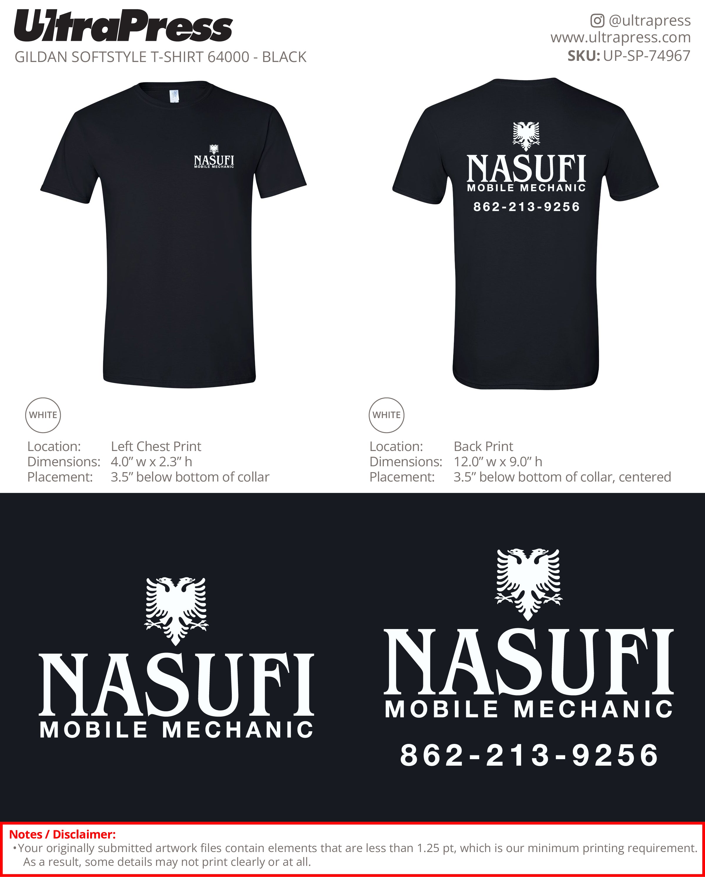 UP-SP-74967 Nasufi Mobile Mechanic (White Logo) - Melissa Martinez 50 Min Qty (Bulk)