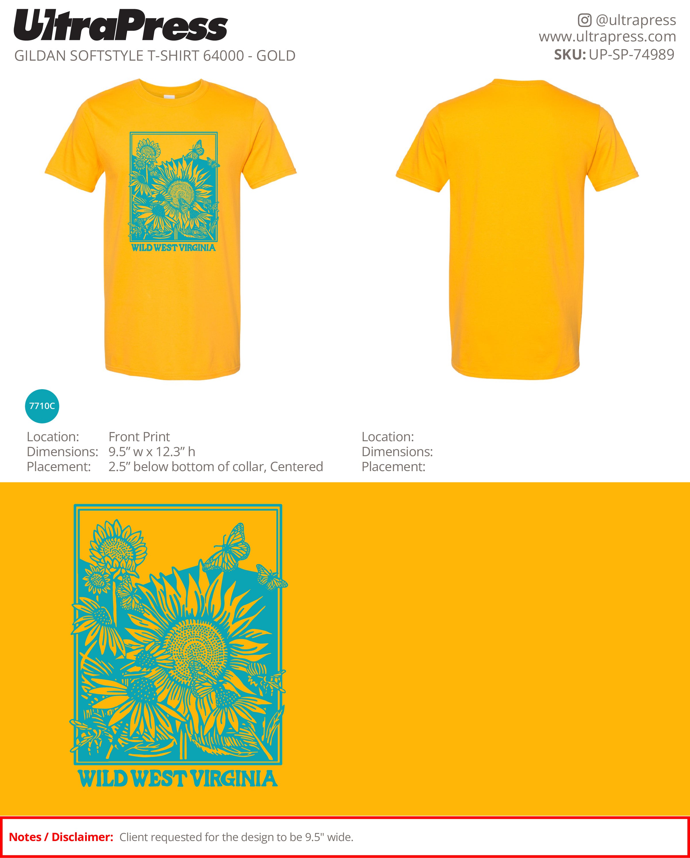 UP-SP-74989 Sunflower Design - Jenna Reed 100 Min Qty (Bulk)