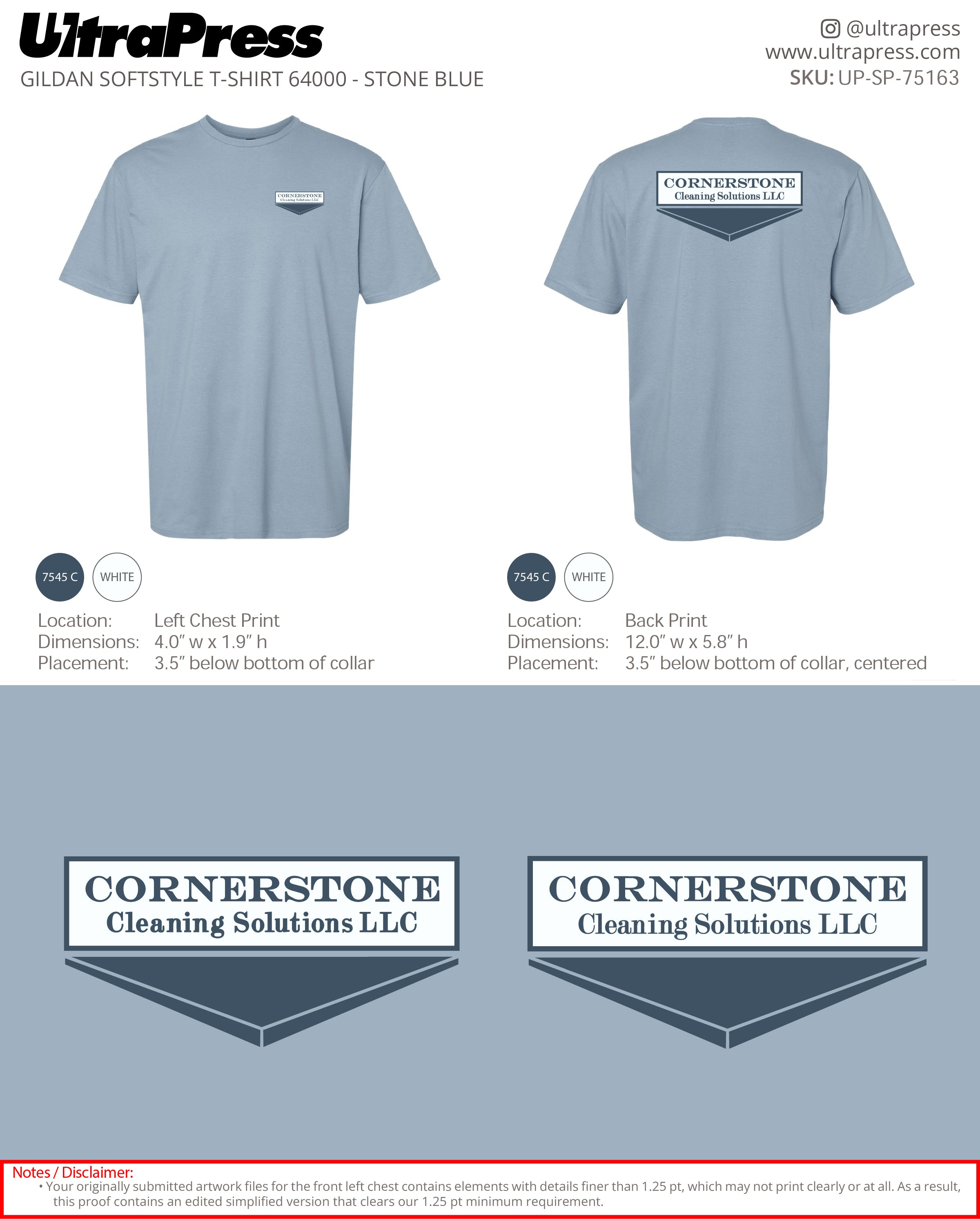 UP-SP-75163 Cornerstone Cleaning Solutions - Cory Babineaux 100 Pieces Package (Bulk)