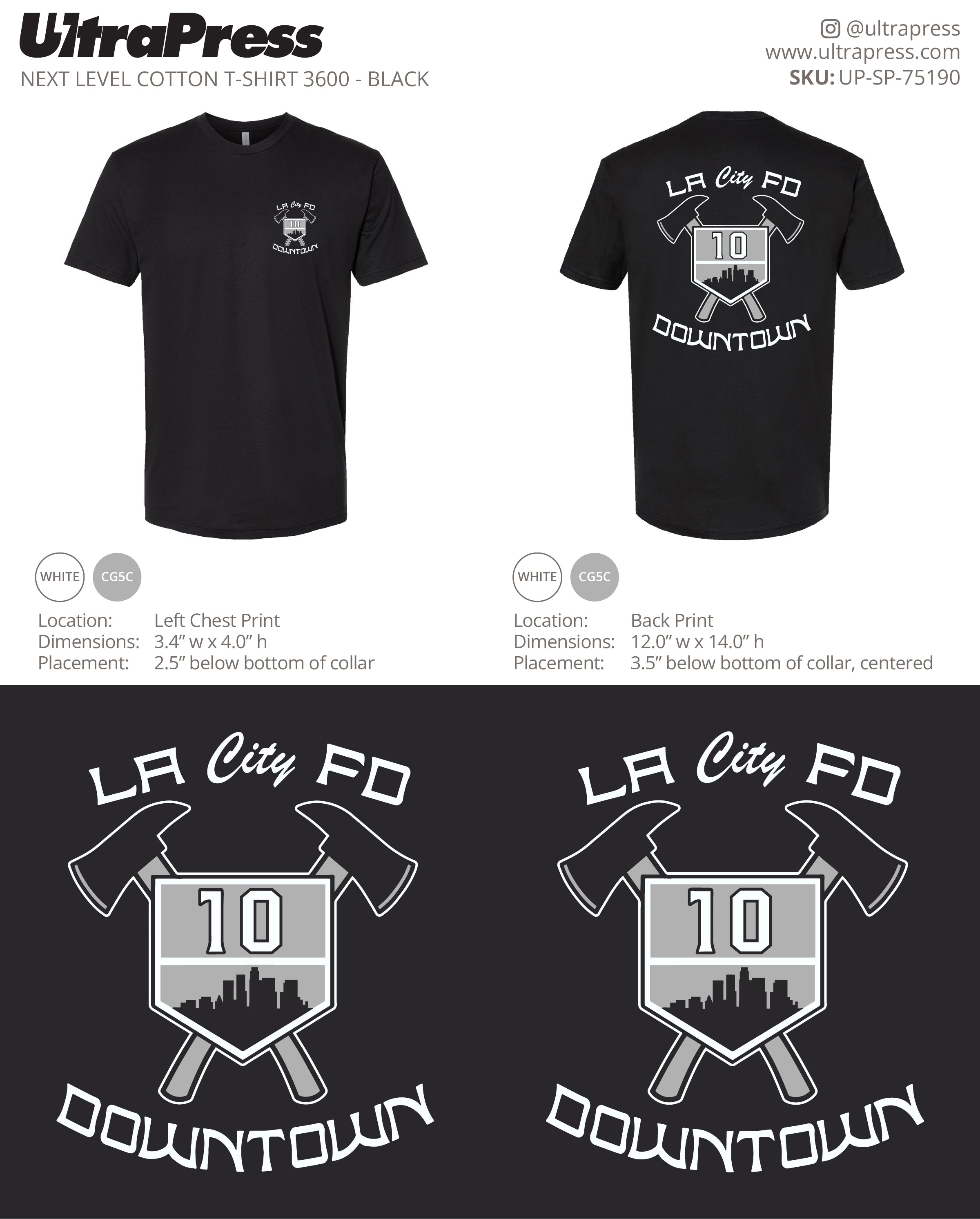 UP-SP-75190 LA City FD Downtown Navy Shirt - Andrew Austel 100 Min Qty (Bulk)