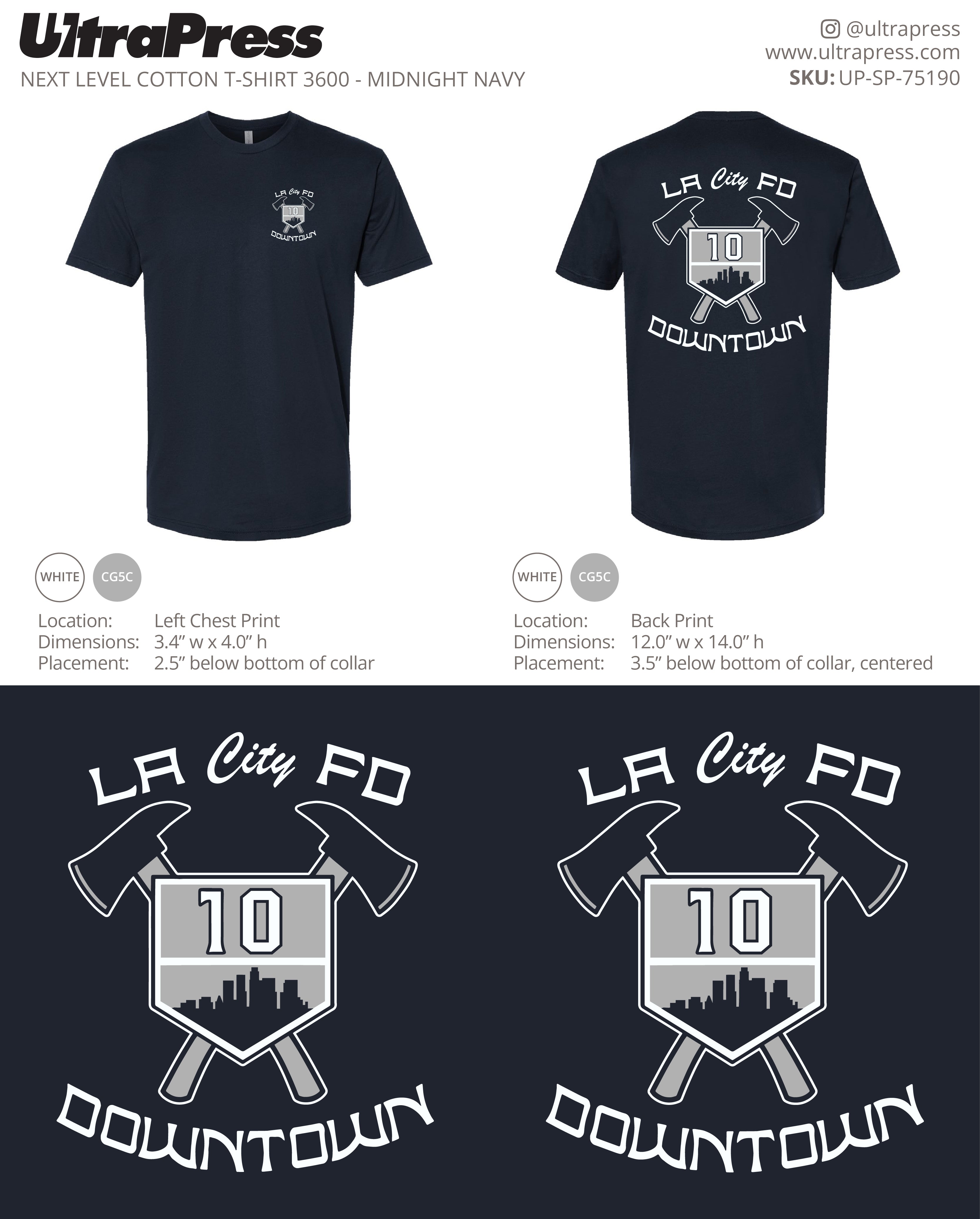UP-SP-75190 LA City FD Downtown Navy Shirt - Andrew Austel 100 Min Qty (Bulk)