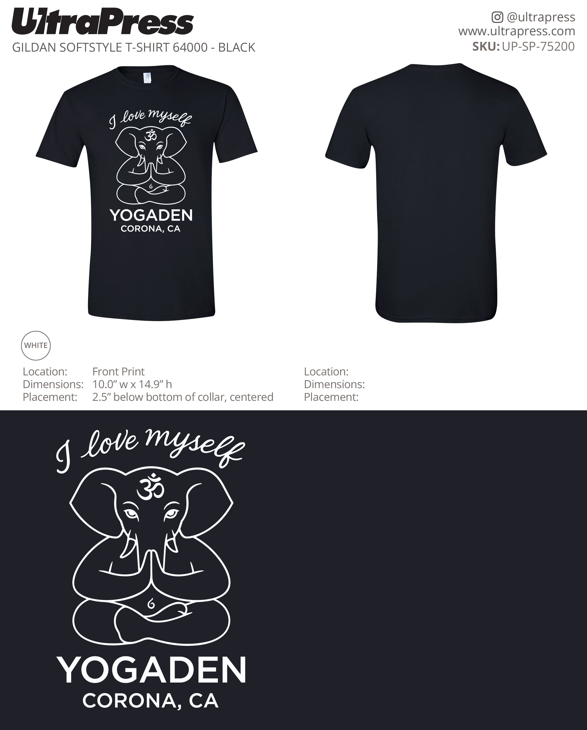 UP-SP-75200 Yogaden White Logo - Leeza Villagomez 50 Min Qty (Bulk)