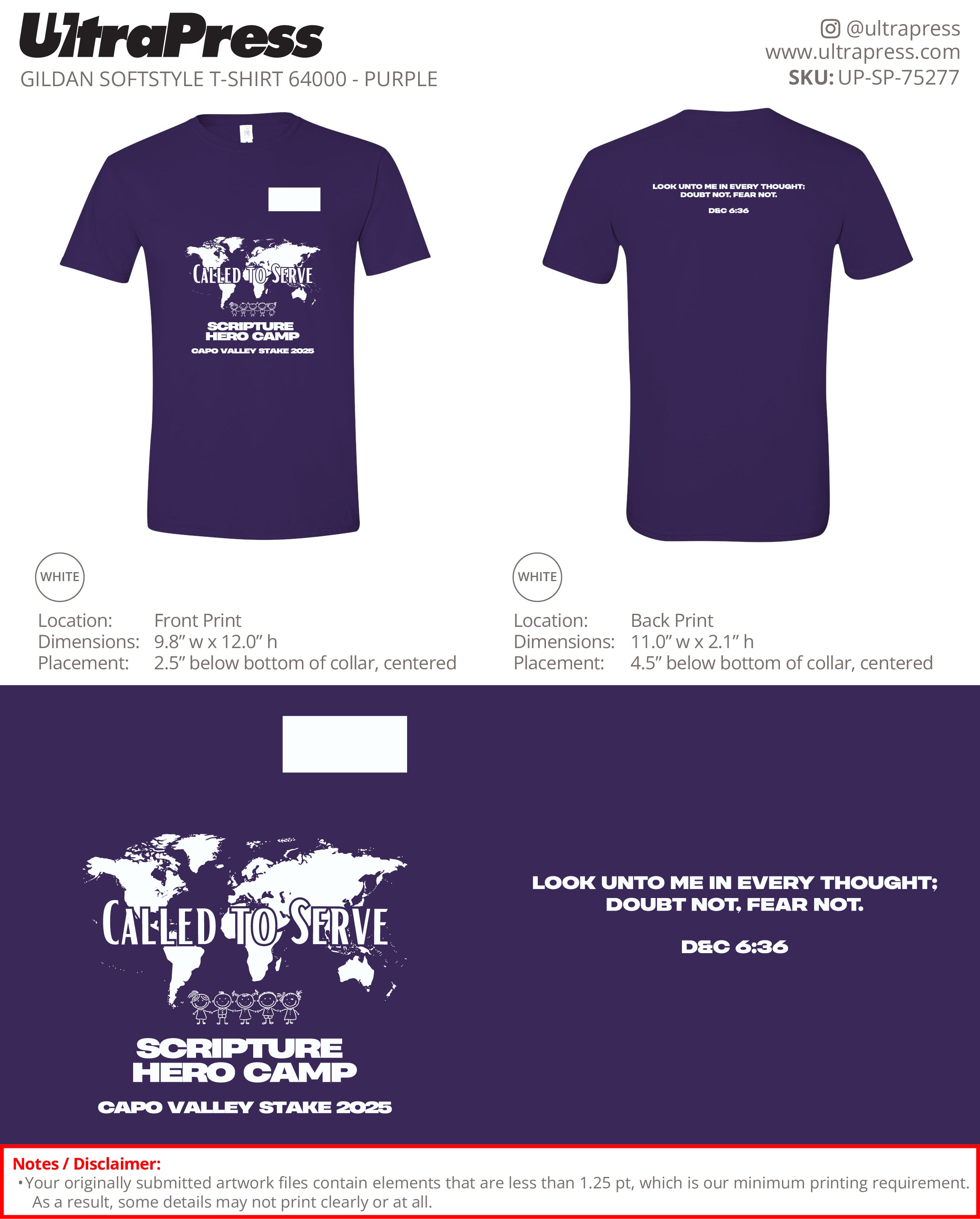 UP-SP-75277 Called to Serve Scripture Hero Camp - Lexy Rinner 100 Min Qty (Bulk)