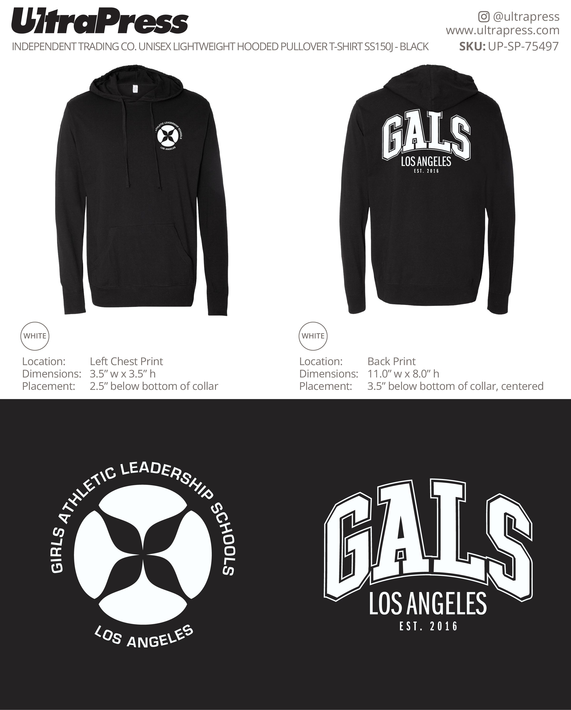 UP-SP-75497 GALS Los Angeles Sweatshirts 2025 - Erica Younan 24 Min Qty (Bulk)