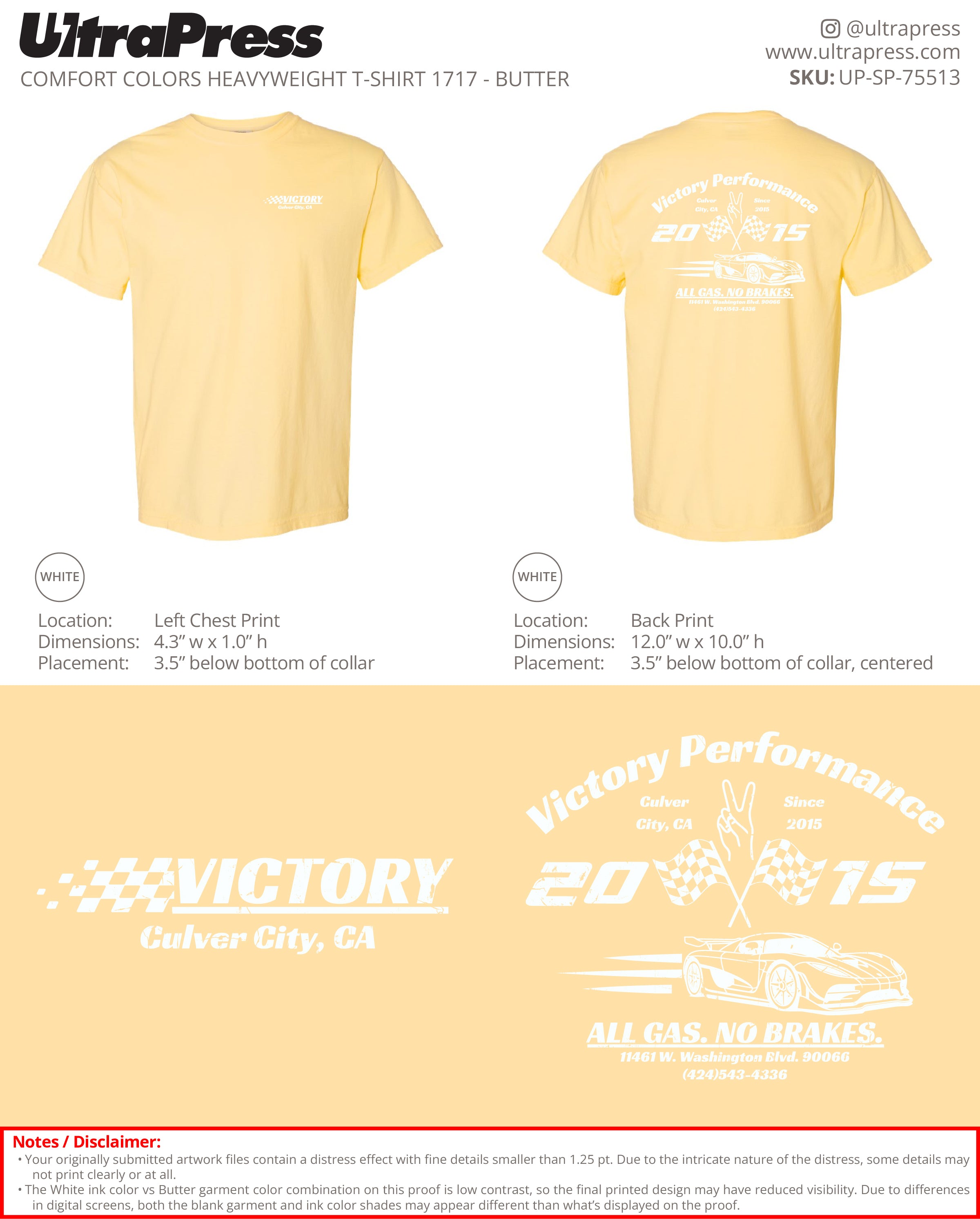 UP-SP-75513 Victory Performance 2015 - Jesse Comfort Colors Package 100 Min Qty (Bulk)