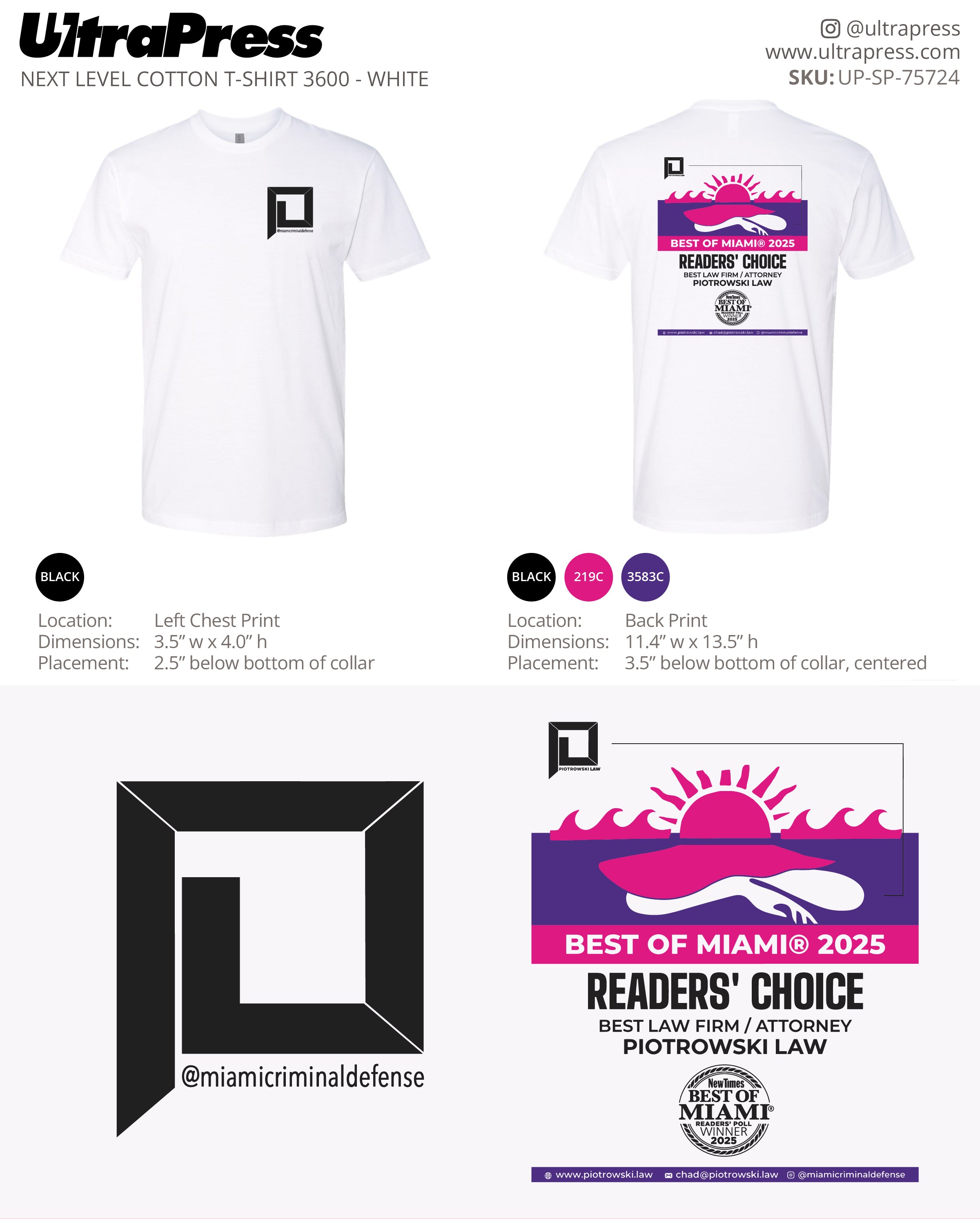 UP-SP-75724 Piotrowski Law - Chad Piotrowski 48 Min Qty (Bulk)