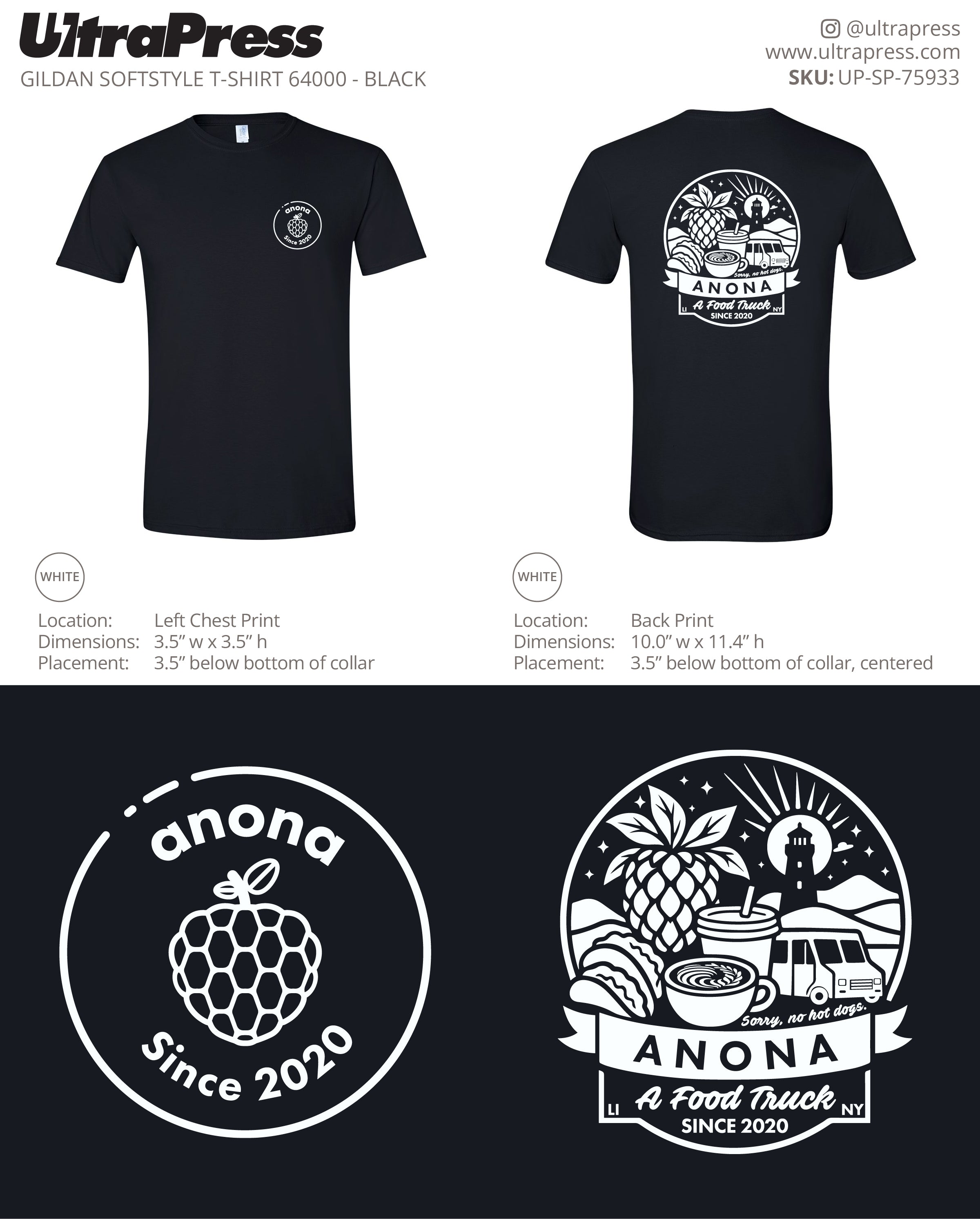 UP-SP-75933 Anona Food Truck (White Logo) - Steven Busa 50 Min Qty (Bulk)