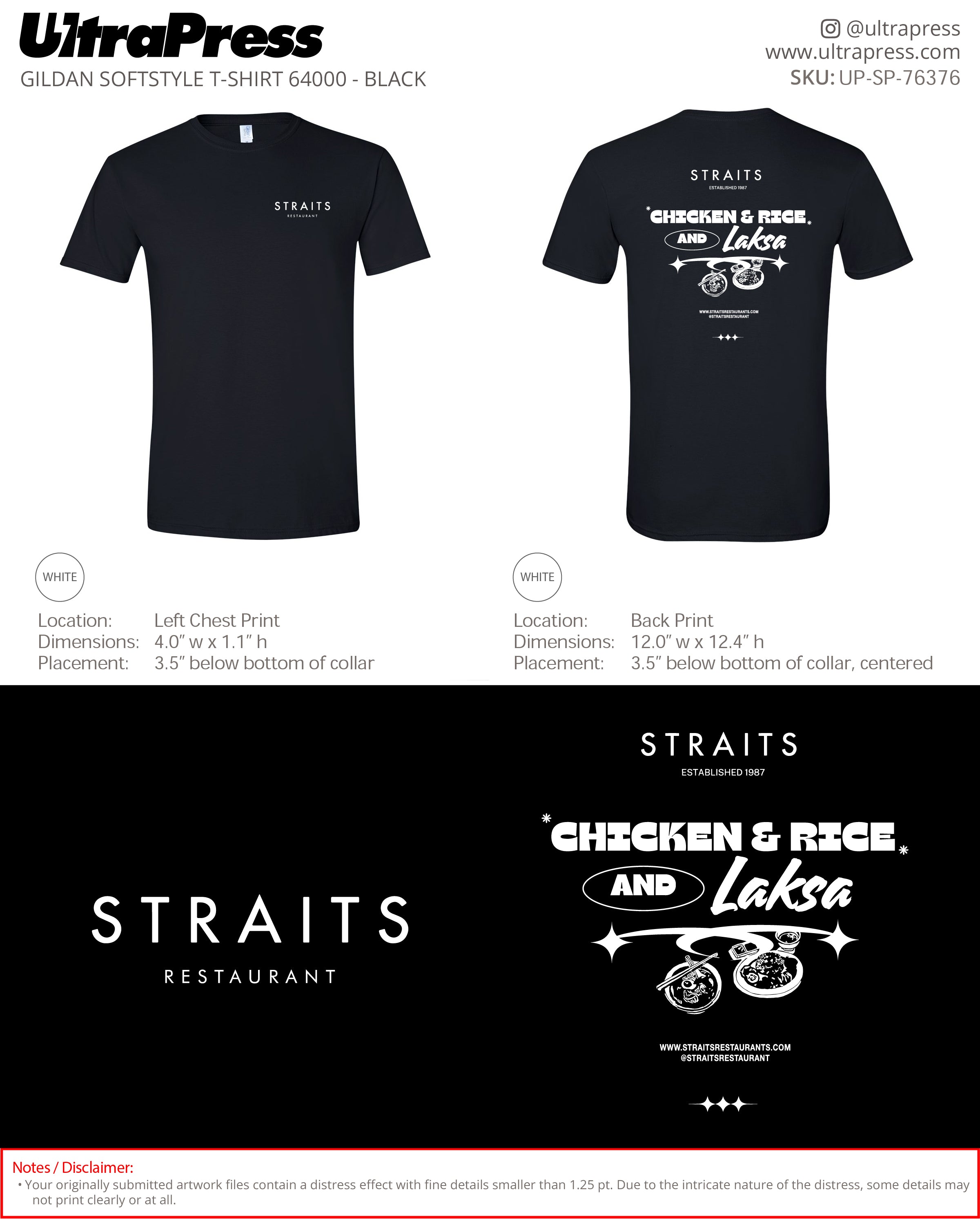 UP-SP-76376 Straits Restaurant - Lillian Nguyen 100 Min Qty (Bulk)