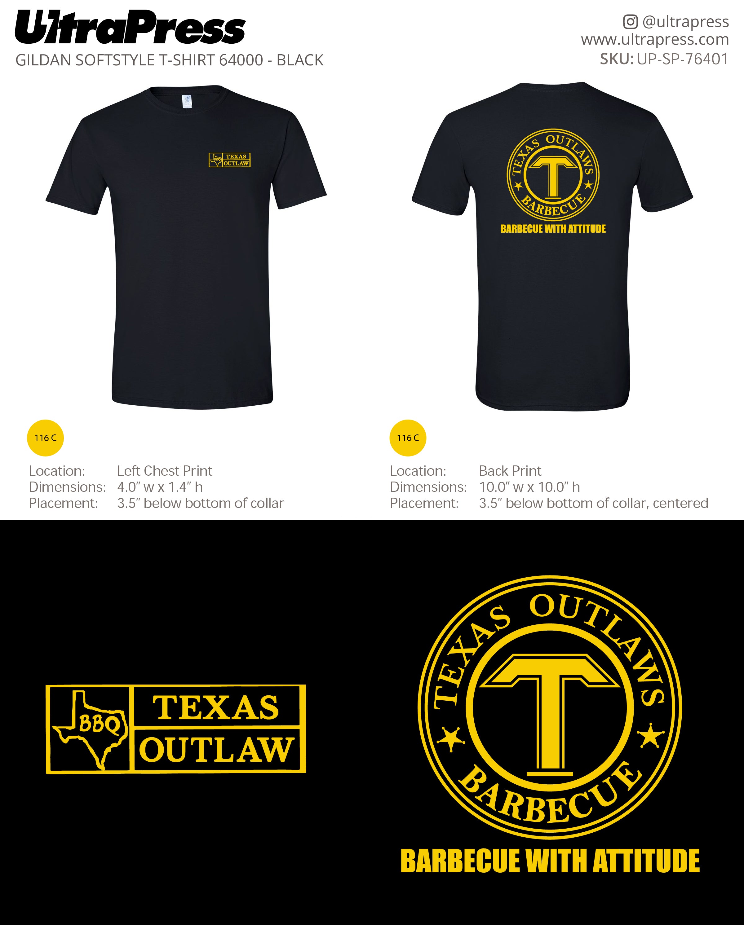 UP-SP-76401 Texas Outlaw Barbecue - Christina Coulter - 100 Min Qty - Package Deal (Bulk)