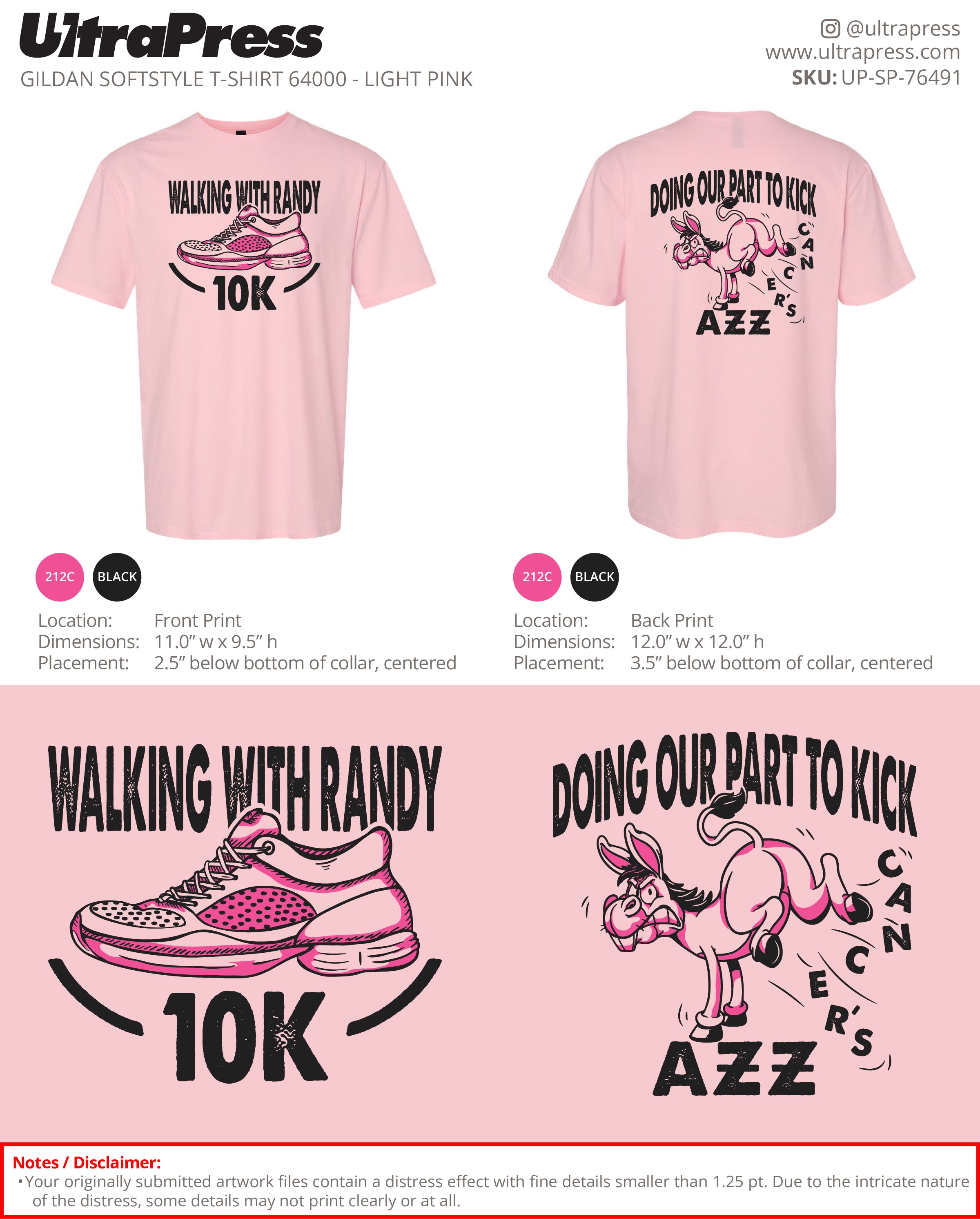 UP-SP-76491 Doing Our Part to Kick Cancer - Randy Clark 100 Min Qty (Bulk)