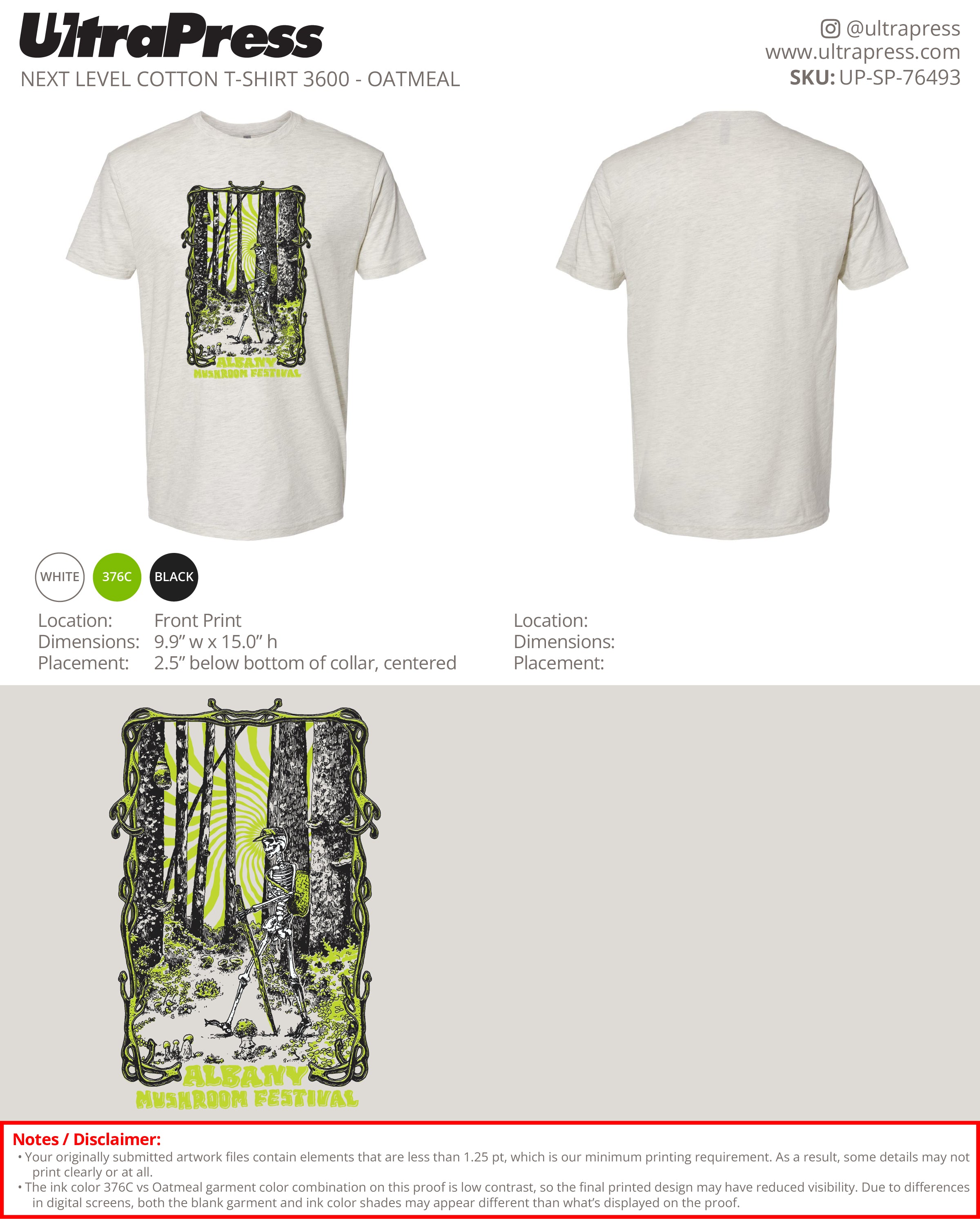 UP-SP-76493 Albany Mushroom Festival - Alyssa Nydegger 100 Min Qty (Bulk)