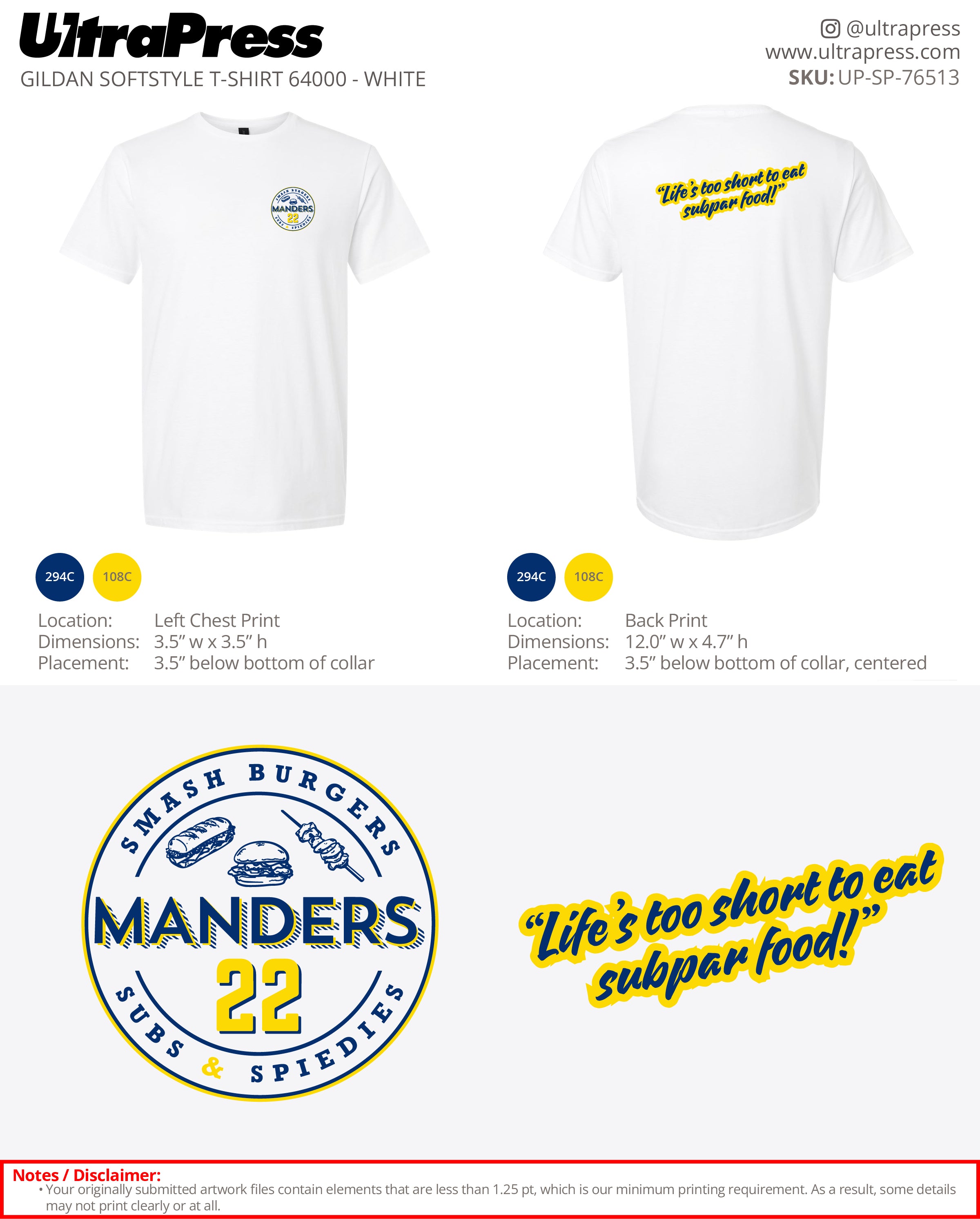 UP-SP-76513 Manders 22 - Jeffrey Manders 100 Pieces Package (Bulk)