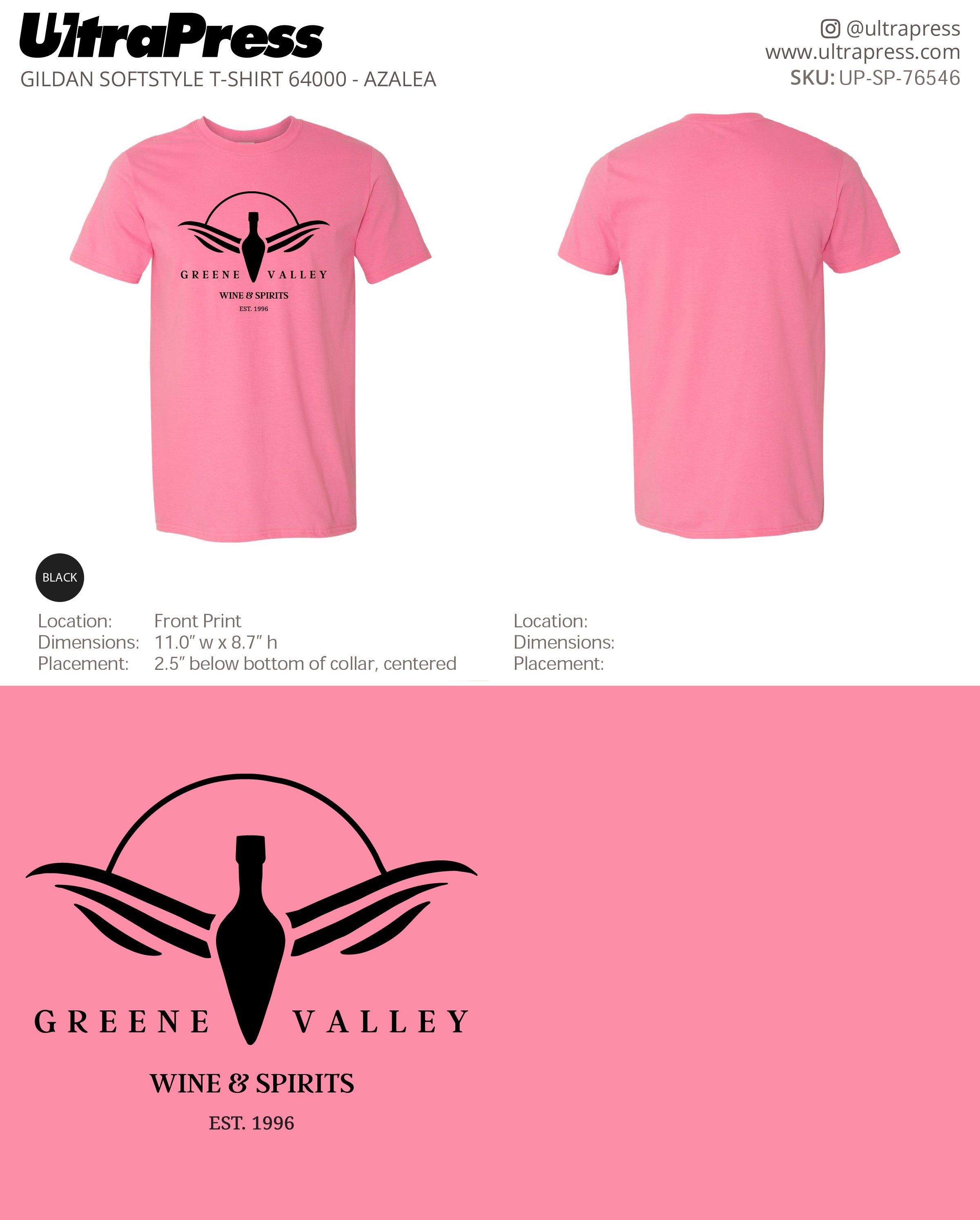 UP-SP-76546 Greene Valley T-Shirts - 100 Min Qty (Bulk)