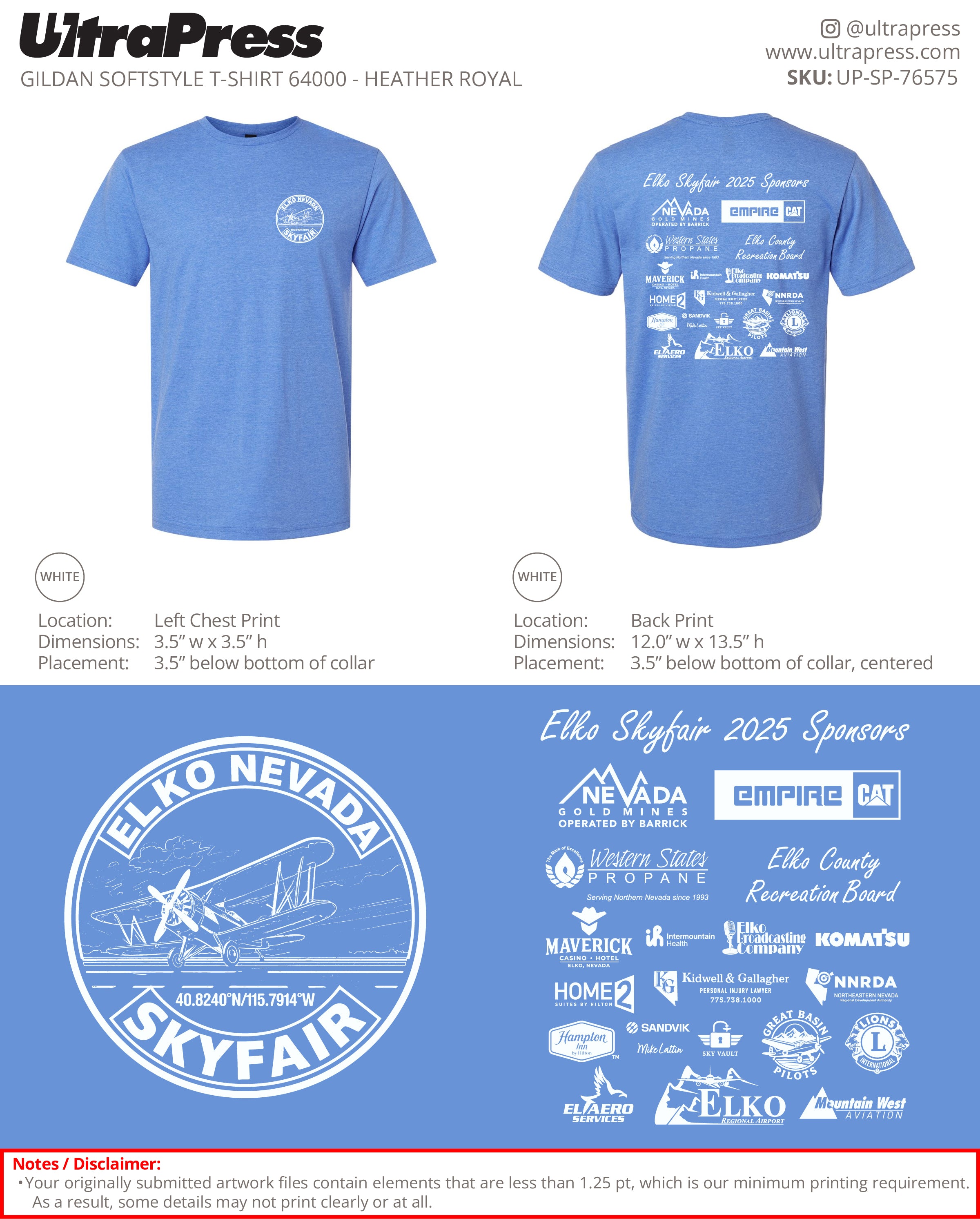 UP-SP-76575 Elko Nevada Skyfair (White Print) - Jairus Duncan 100 Min Qty (Bulk)