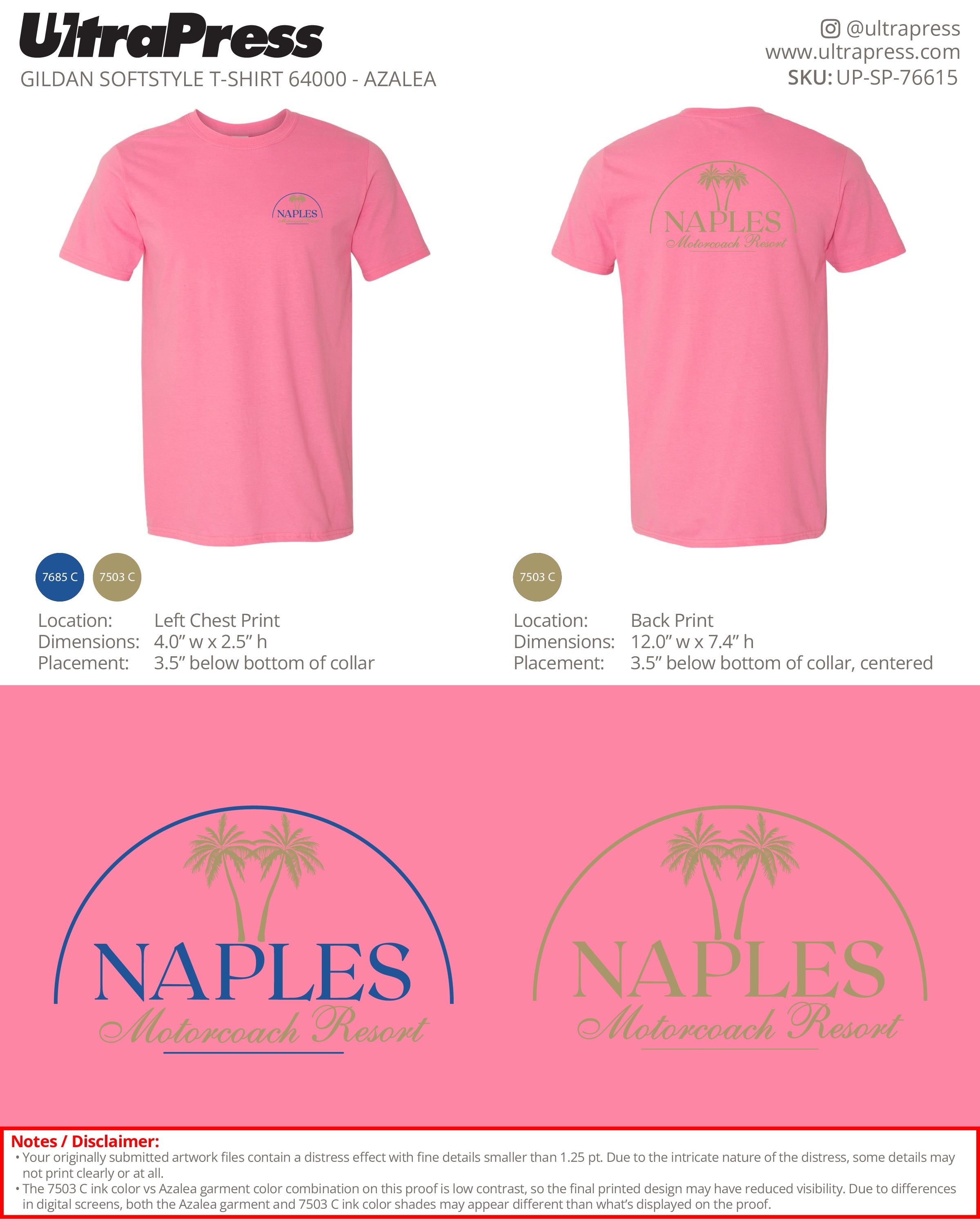 UP-SP-76615 Naples Motorcoach Resort - Steve Jablonowski 100 Pieces Package (Bulk)