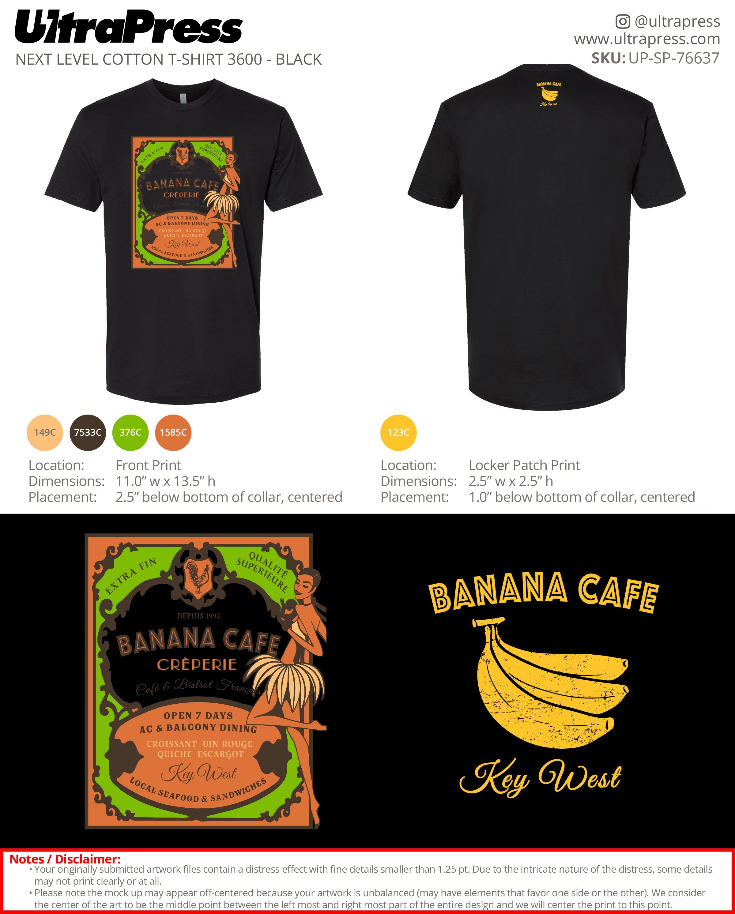 UP-SP-76637 Banana Cafe (Colorful Logo) - Amanda Dawicki 100 Min Qty (Bulk)