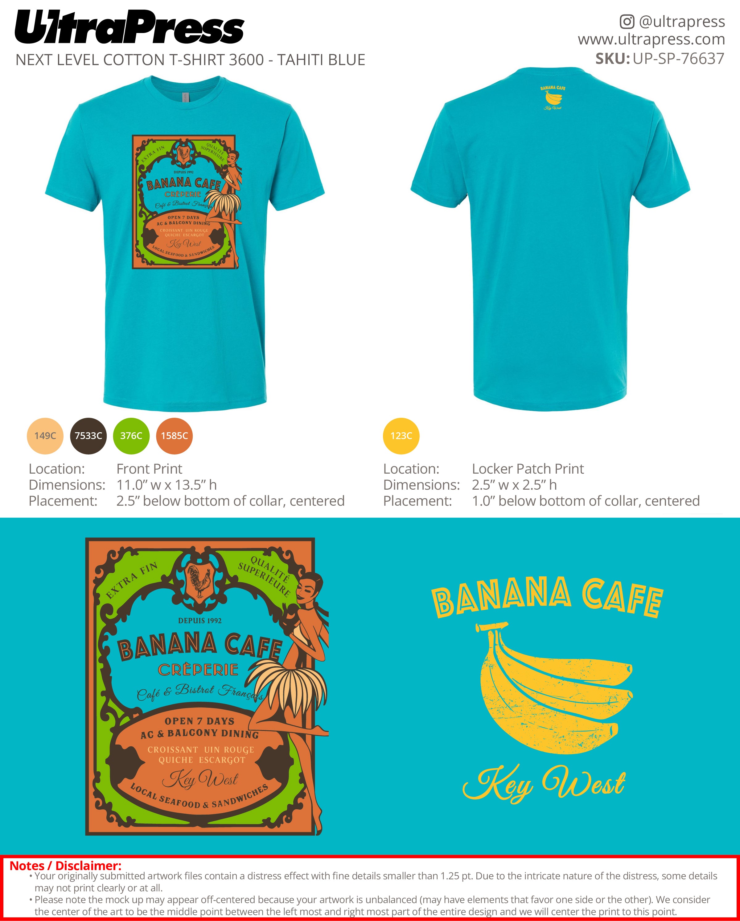 UP-SP-76637 Banana Cafe (Colorful Logo) - Amanda Dawicki 100 Min Qty (Bulk)