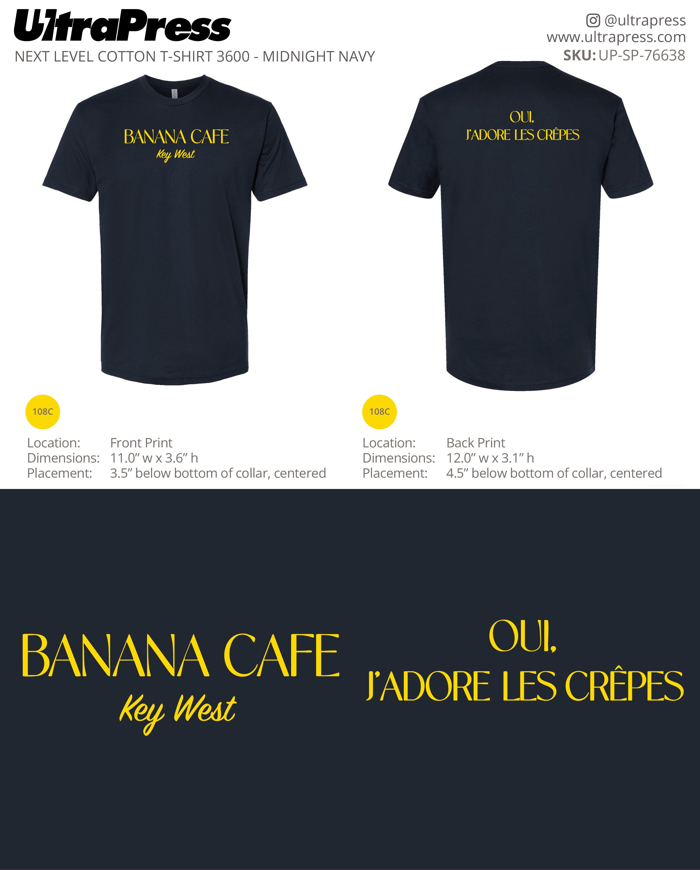 UP-SP-76638 Banana Cafe (Yelow Logo) - Amanda Dawicki 100 Min Qty (Bulk)