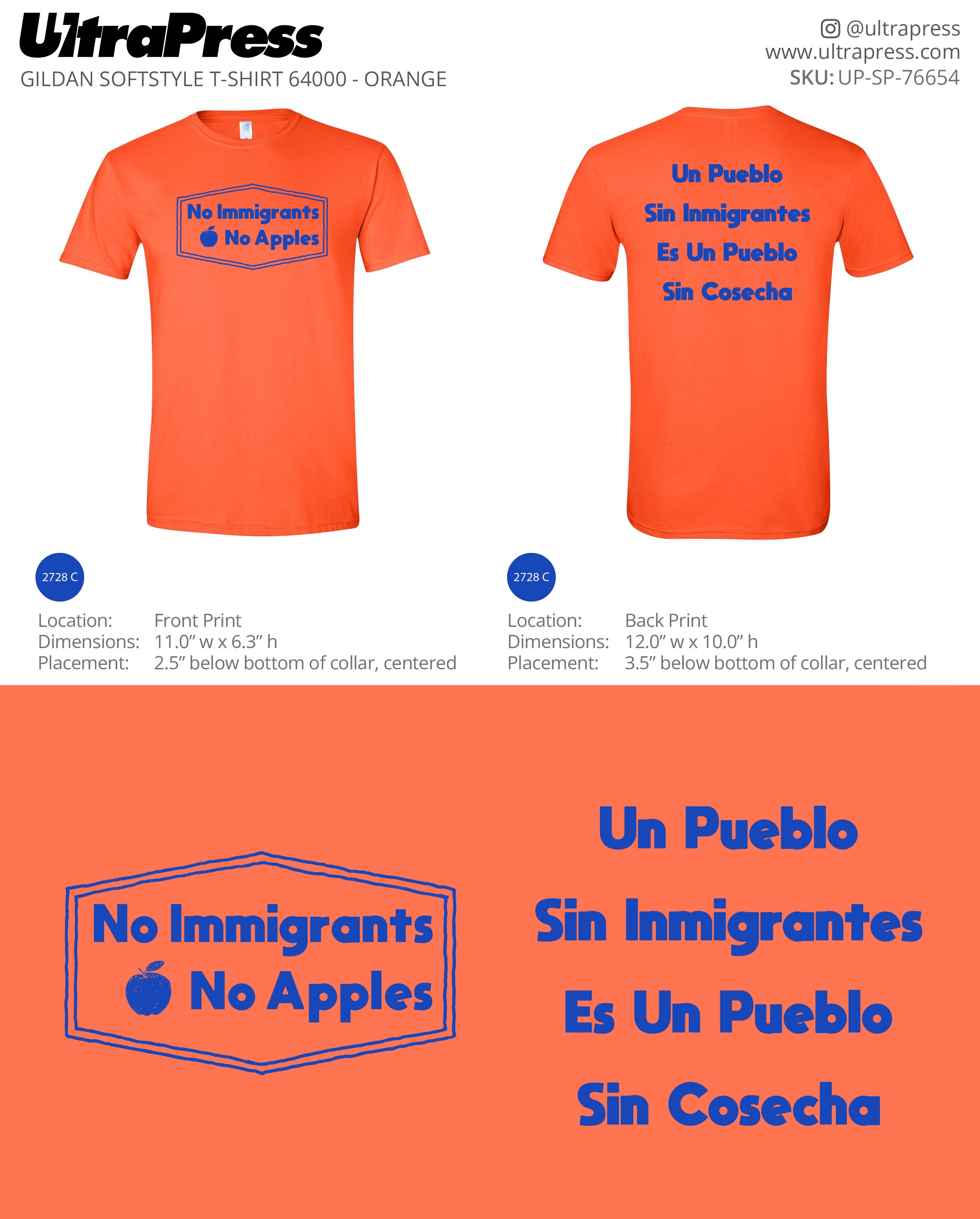 UP-SP-76654 No Immigrants, No Apples - Gary Auerbach 100 Min Qty (Bulk)