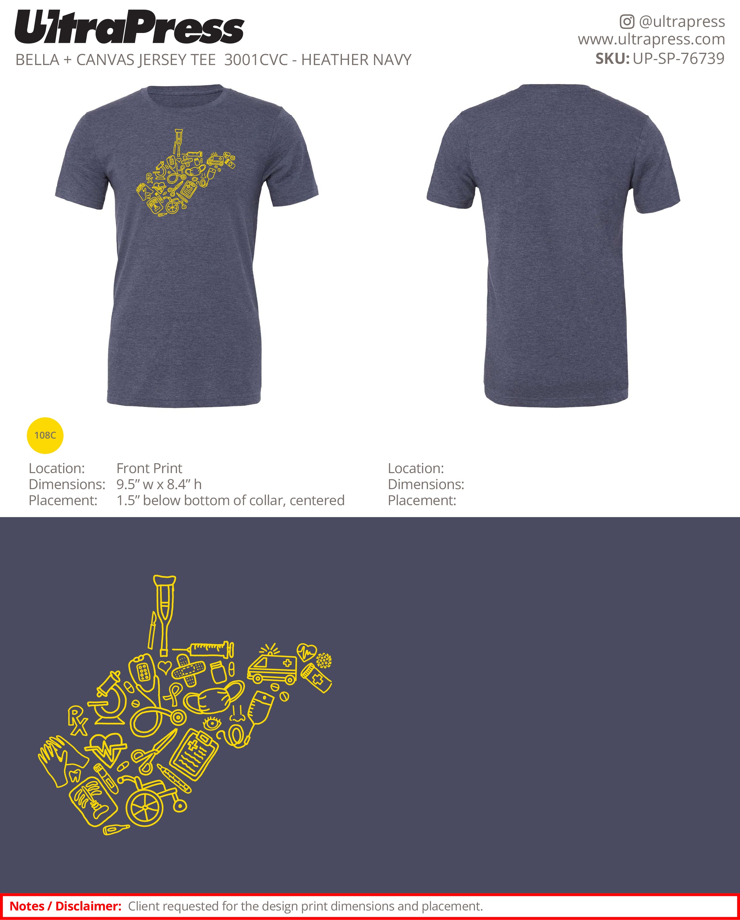 UP-SP-76739 WV Medical Shirts - Jenna Reed 24 Min Qty (Bulk)