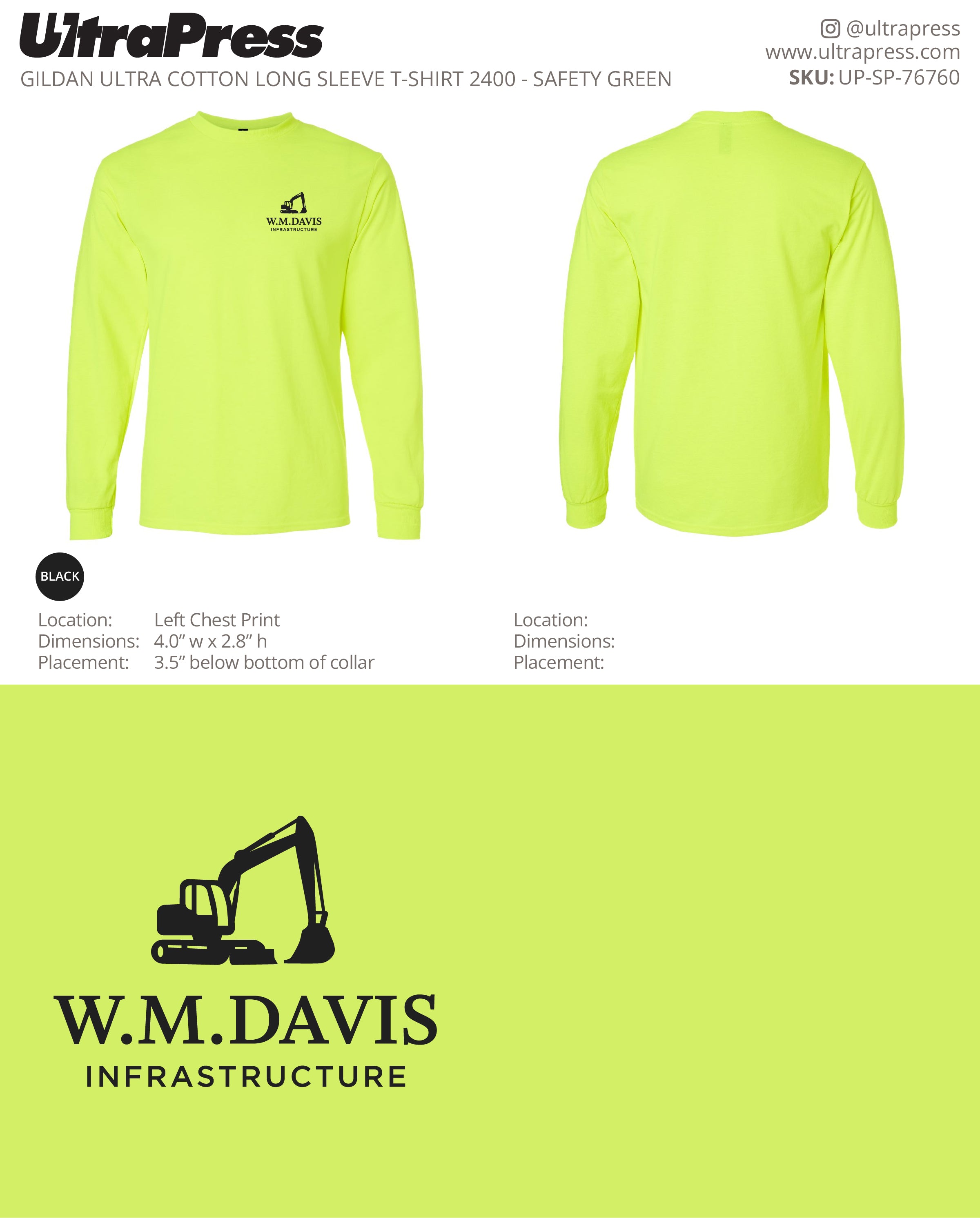 UP-SP-76760 WM Davis Long Sleeves - Wendi Davis 50 Min Qty (Bulk)