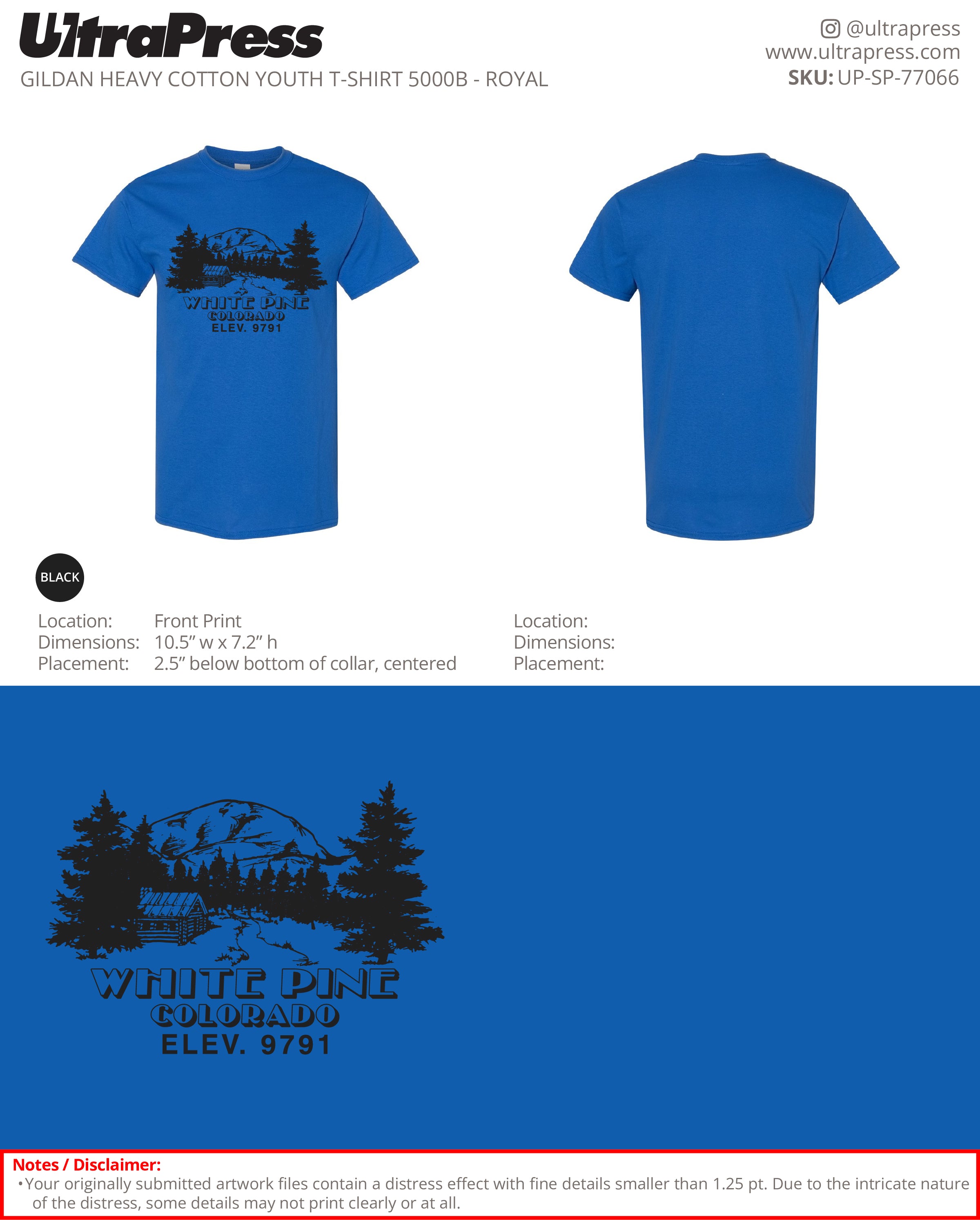 UP-SP-77066 White Pine Colorado - Terry Flanagan 100 Pieces Package (Bulk)