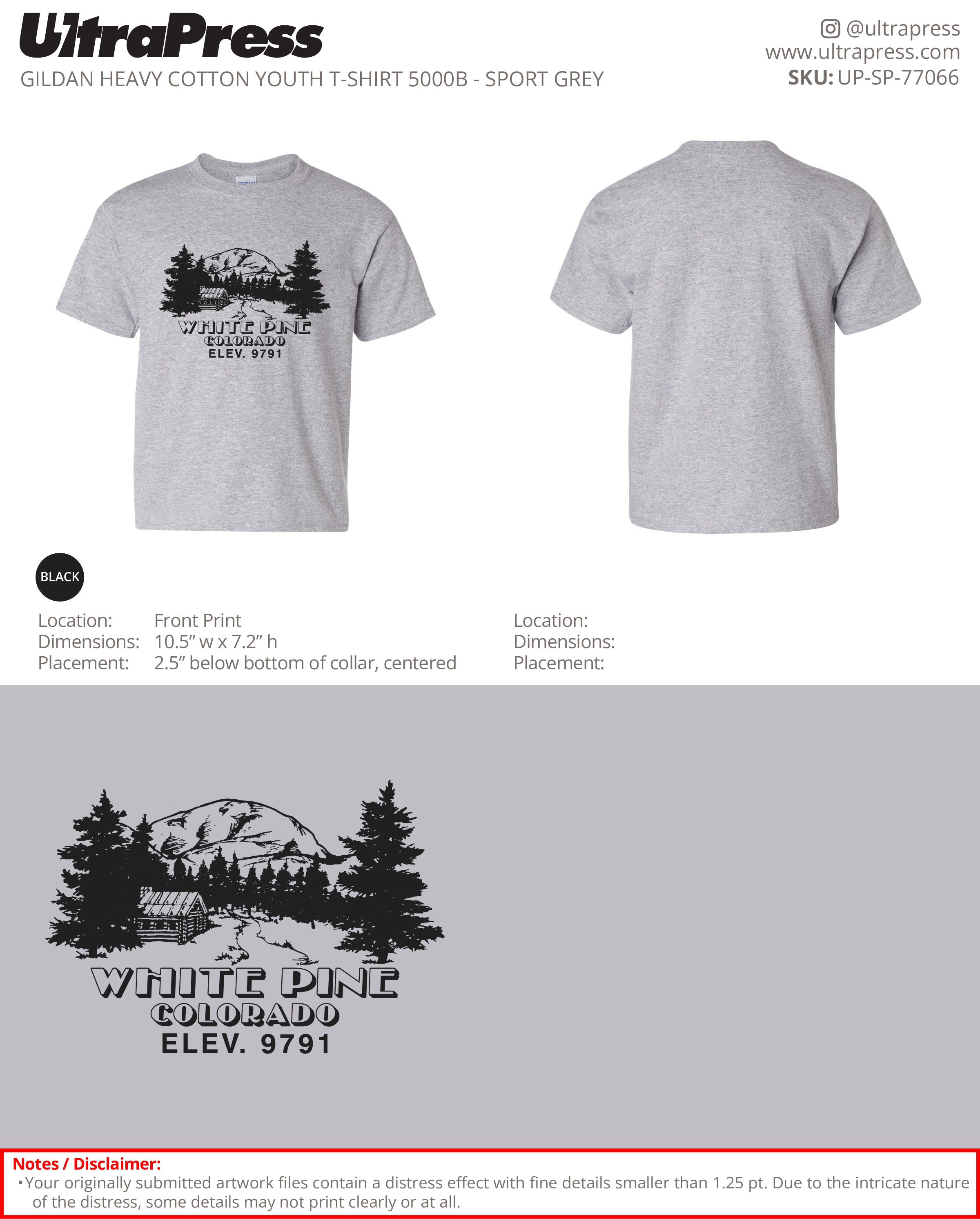 UP-SP-77066 White Pine Colorado - Terry Flanagan 100 Pieces Package (Bulk)