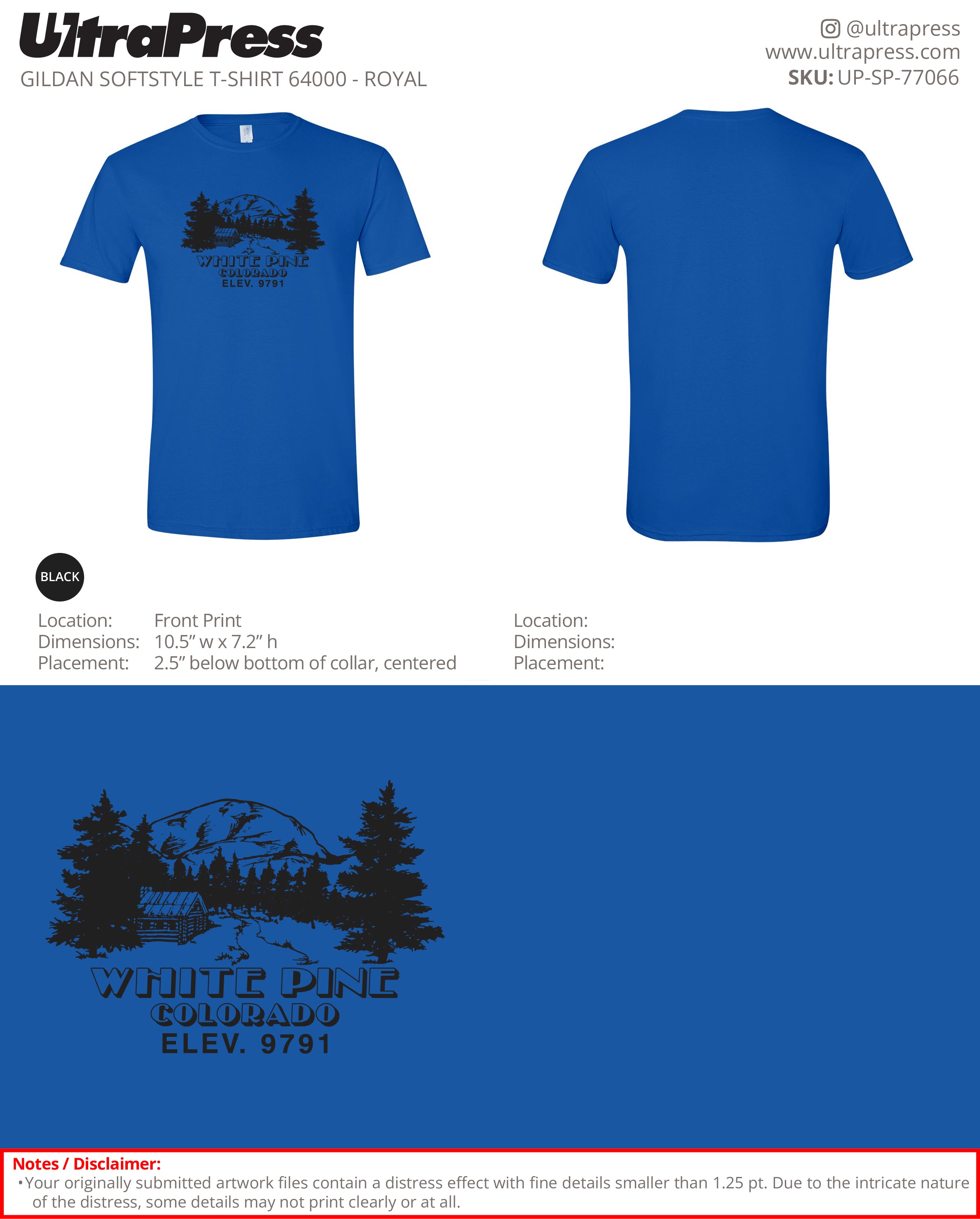 UP-SP-77066 White Pine Colorado - Terry Flanagan 100 Pieces Package (Bulk)