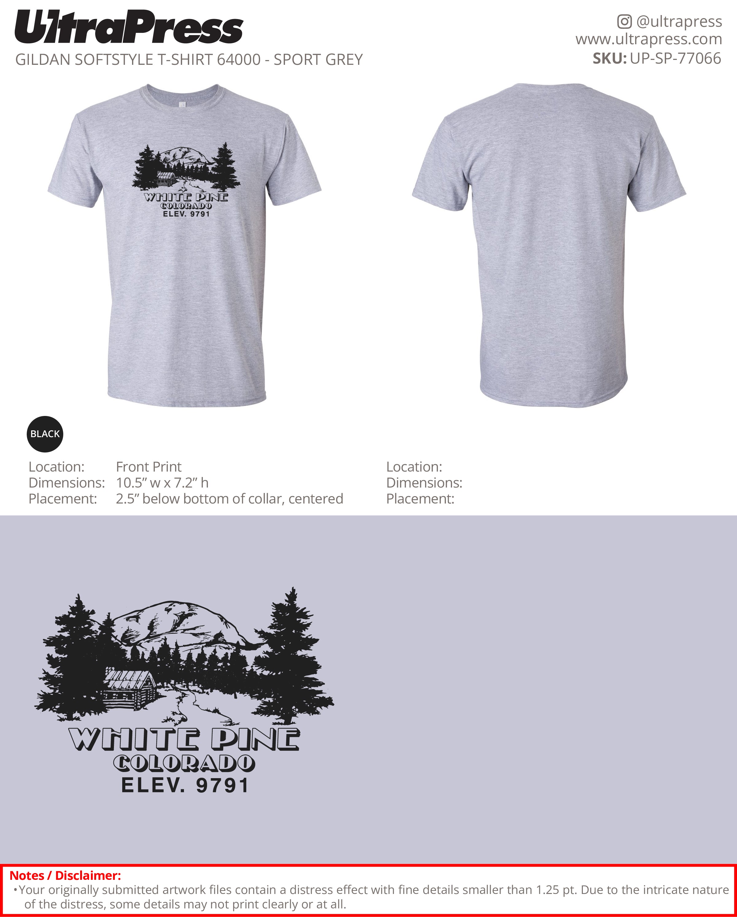 UP-SP-77066 White Pine Colorado - Terry Flanagan 100 Pieces Package (Bulk)