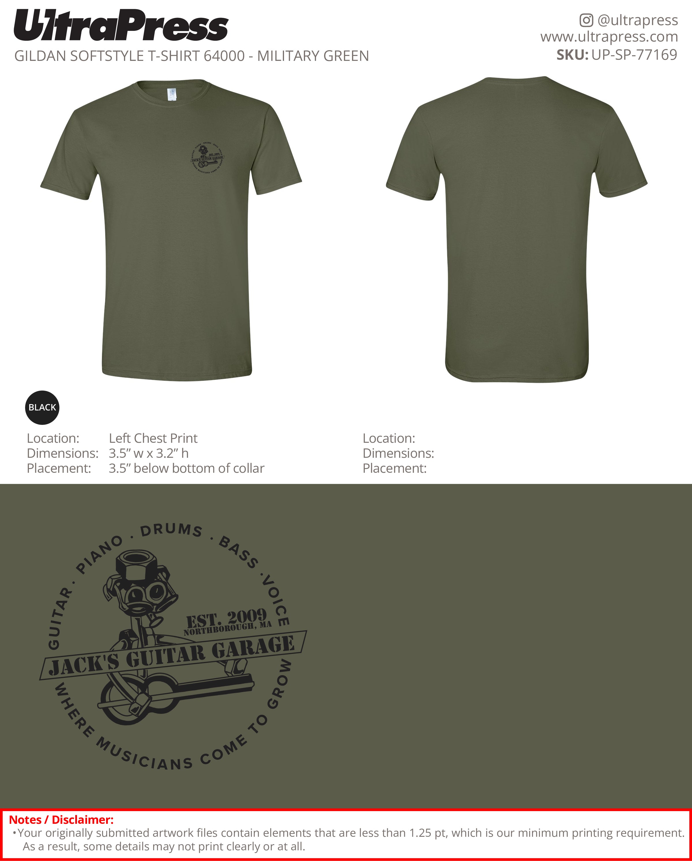 UP-SP-77169 Guitar Design - Jack's Guitar Garage 100 Min Qty (Bulk)