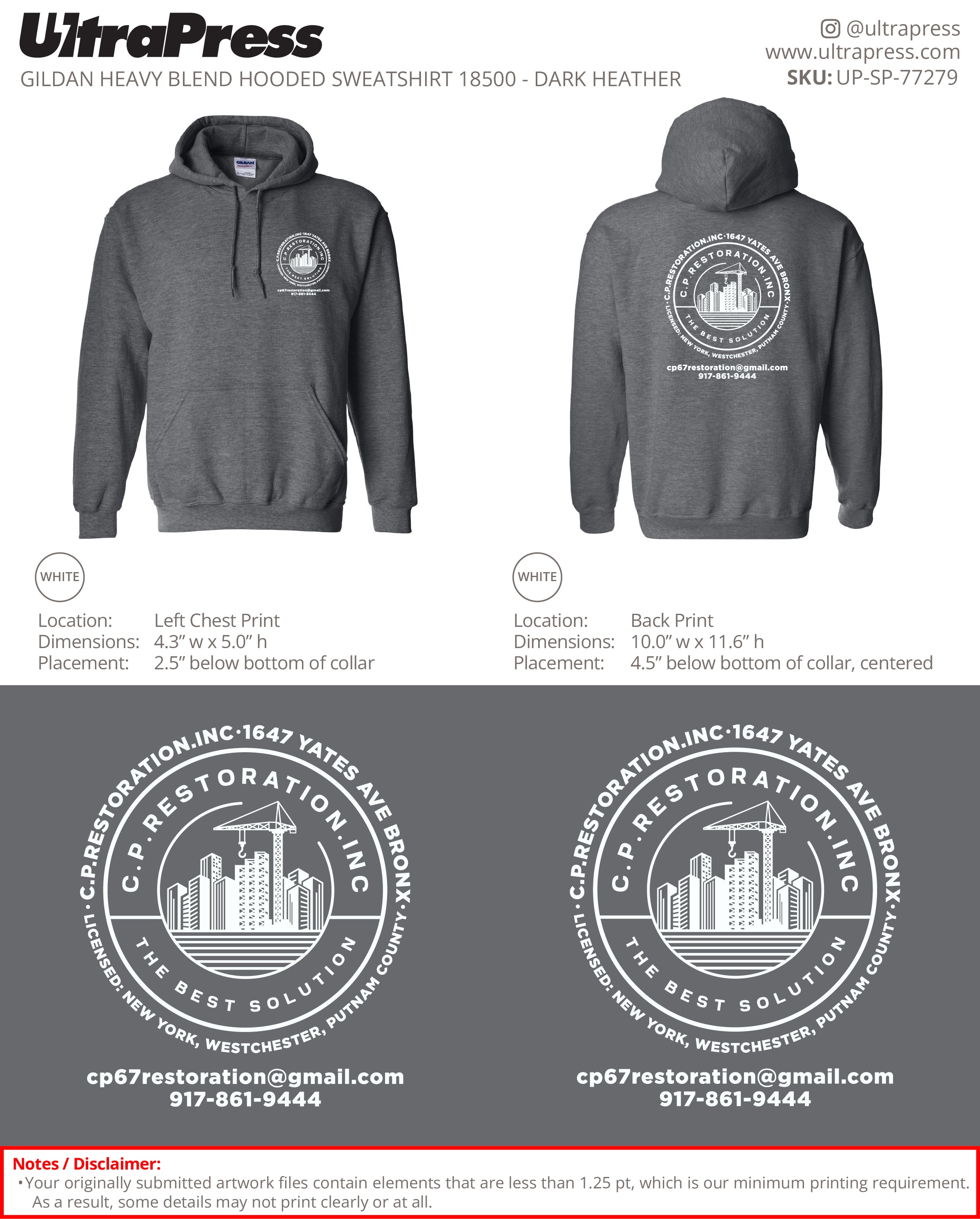 UP-SP-77279 C.P Restoration Inc. - Carmine Petrosino 24 Min Qty (Bulk)