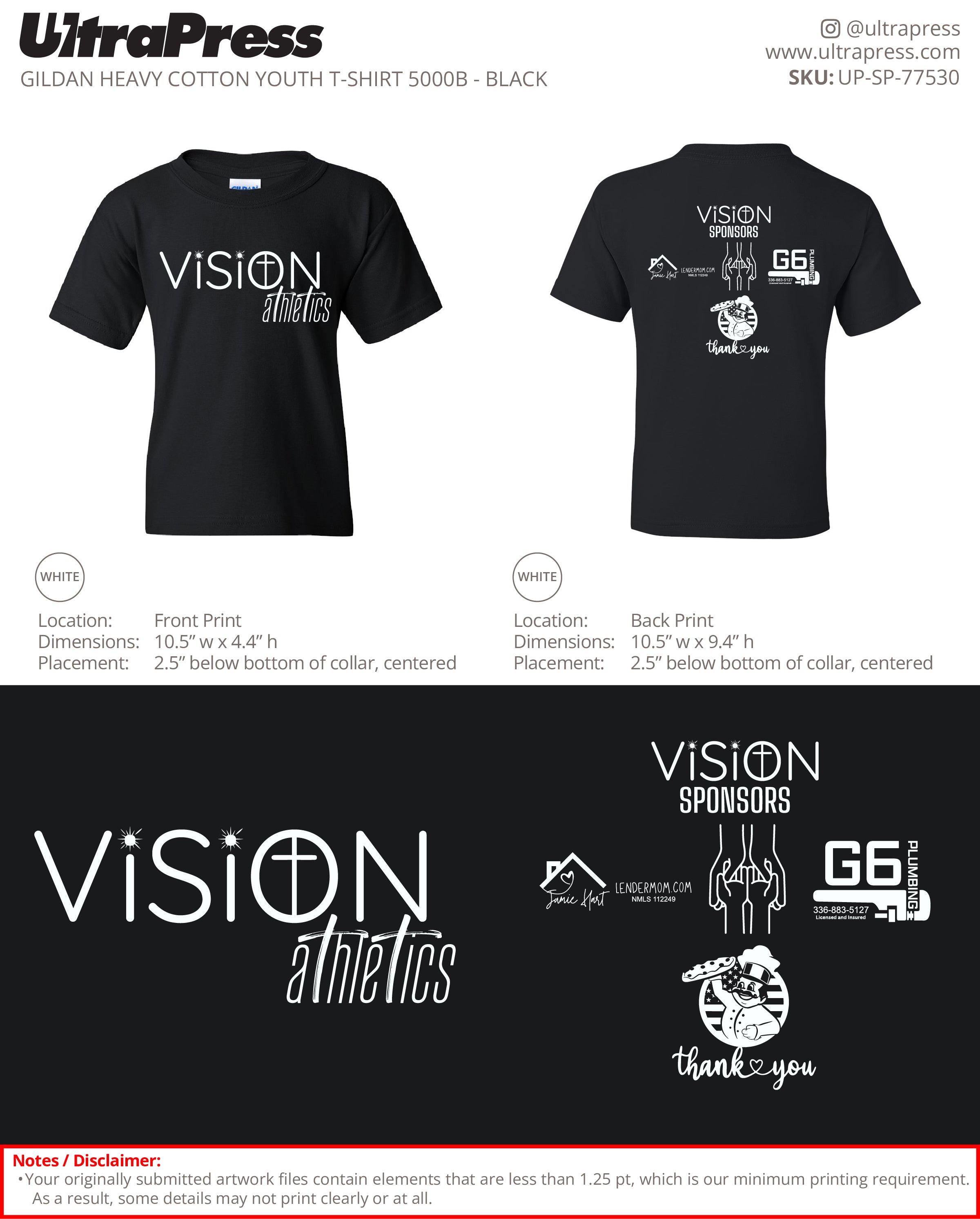 UP-SP-77530 Vision Athletics - Jenny Hicks 100 Min Qty (Bulk)