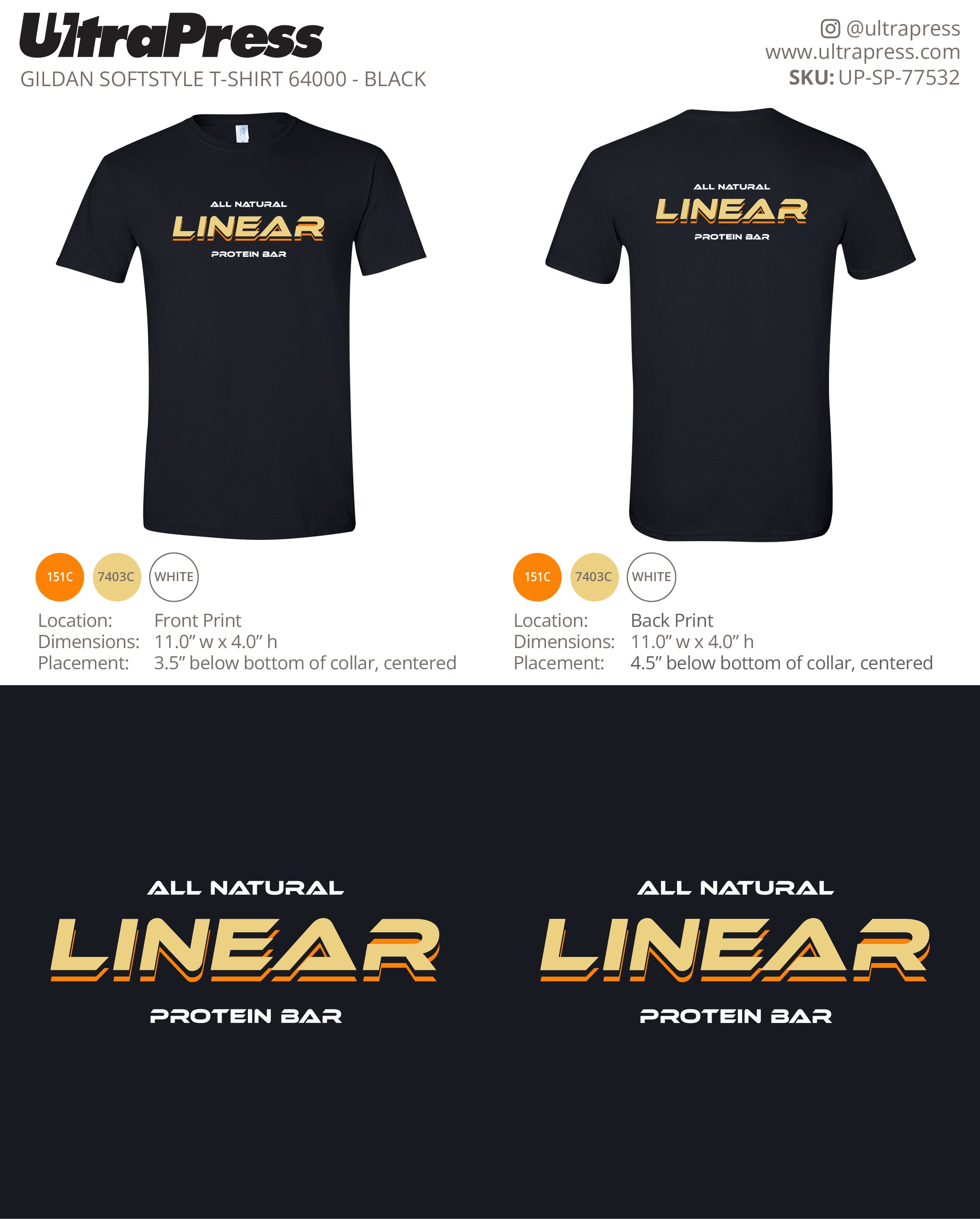 UP-SP-77532 Linear Protein Bar - John Grannis - 1000 Min Qty (Bulk - BLACK SPECIAL)